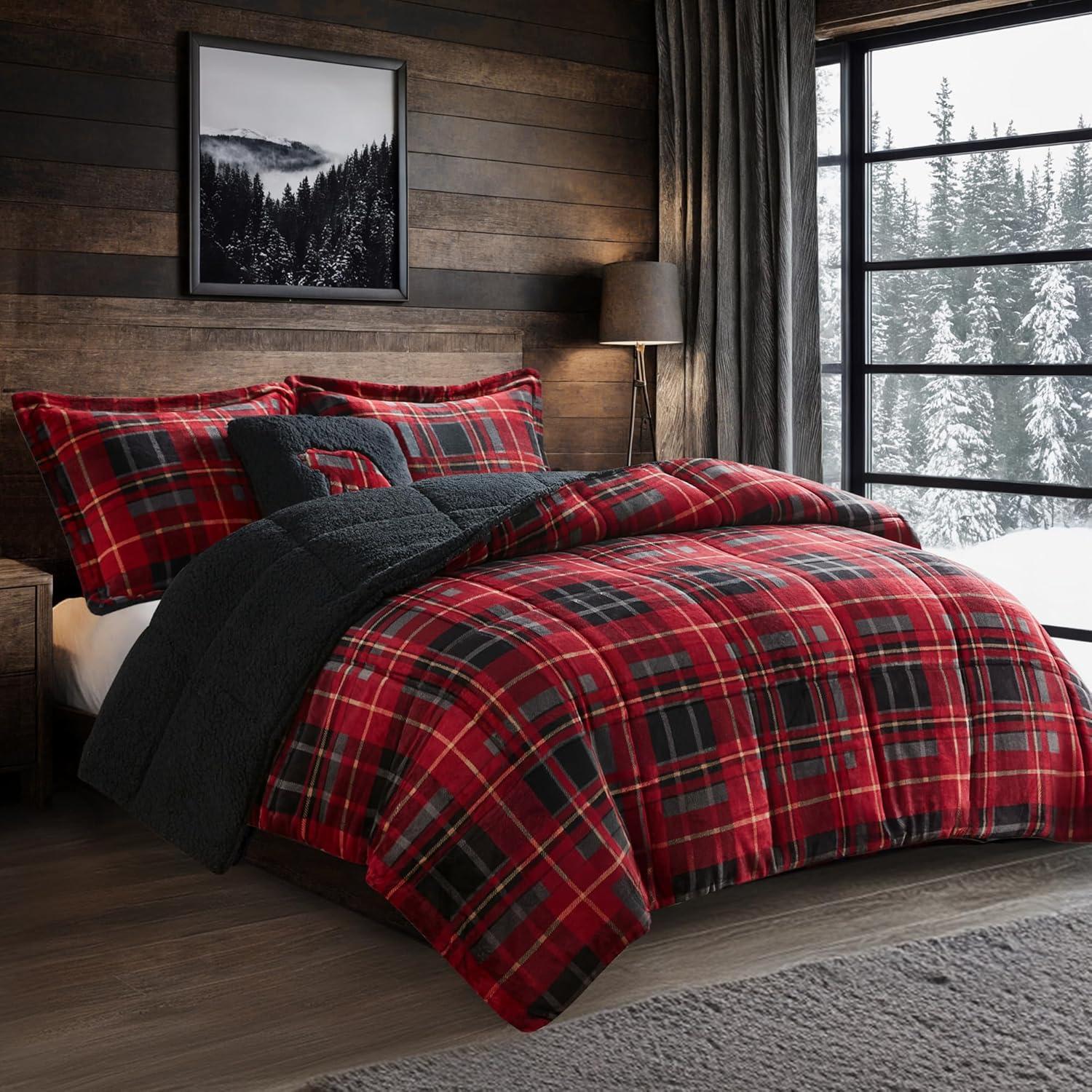 Woolrich Alton Plush to Sherpa Down Alternative Comforter Set