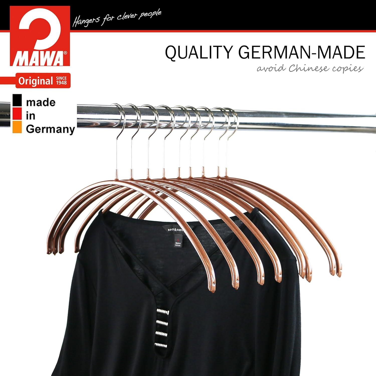 Mawa Metal Non-Slip Standard Hanger for Dress/Shirt/Sweater (Set of 10)