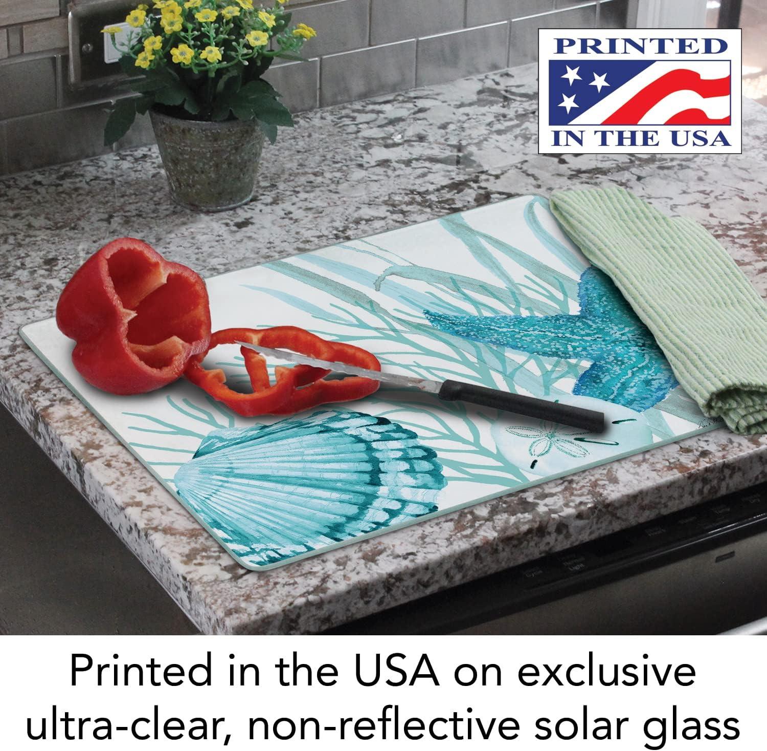 CounterArt Glass Coral Life Glass Cutting Board