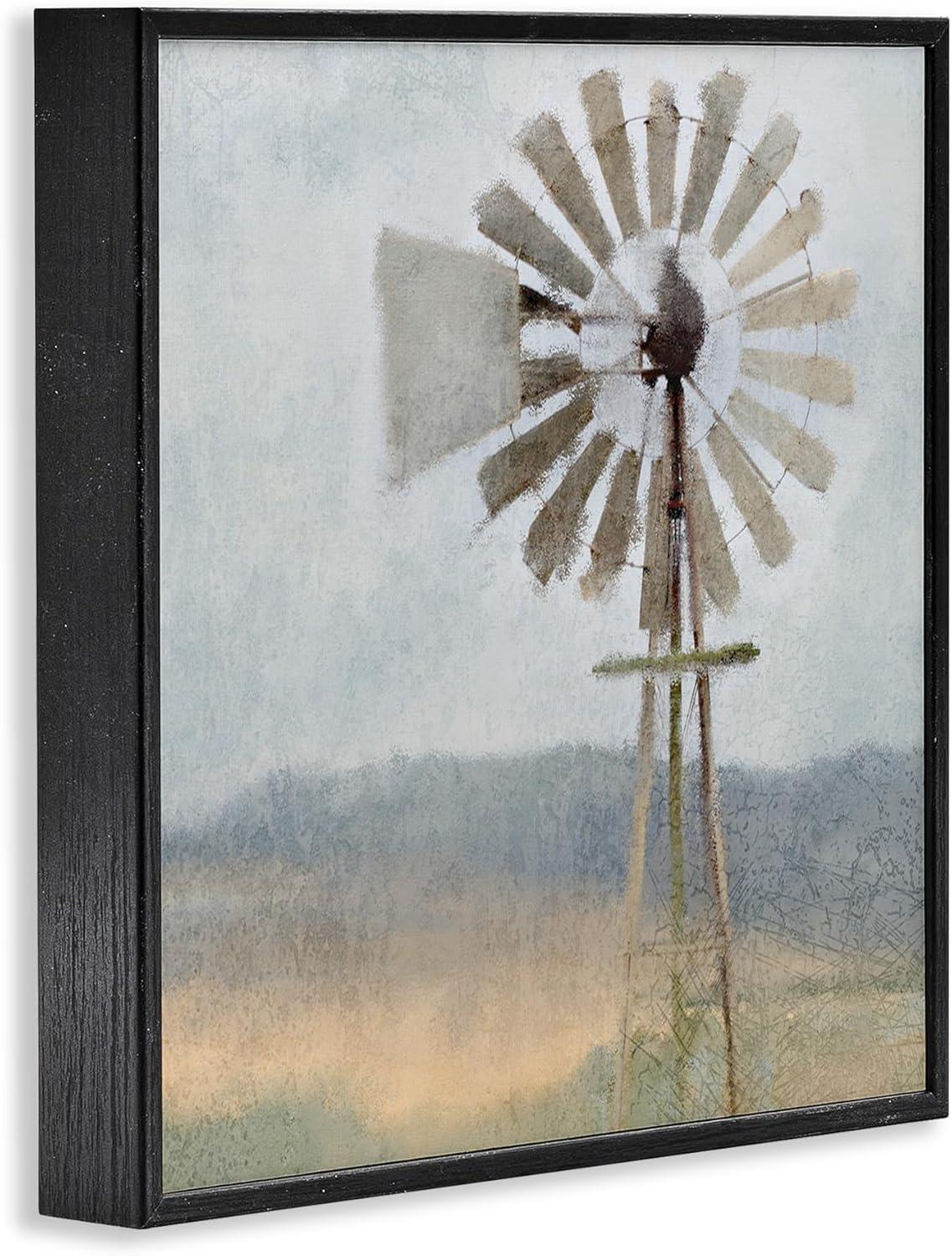 Stupell Industries Neutral Blue Windmill Breeze, 17" x 17"