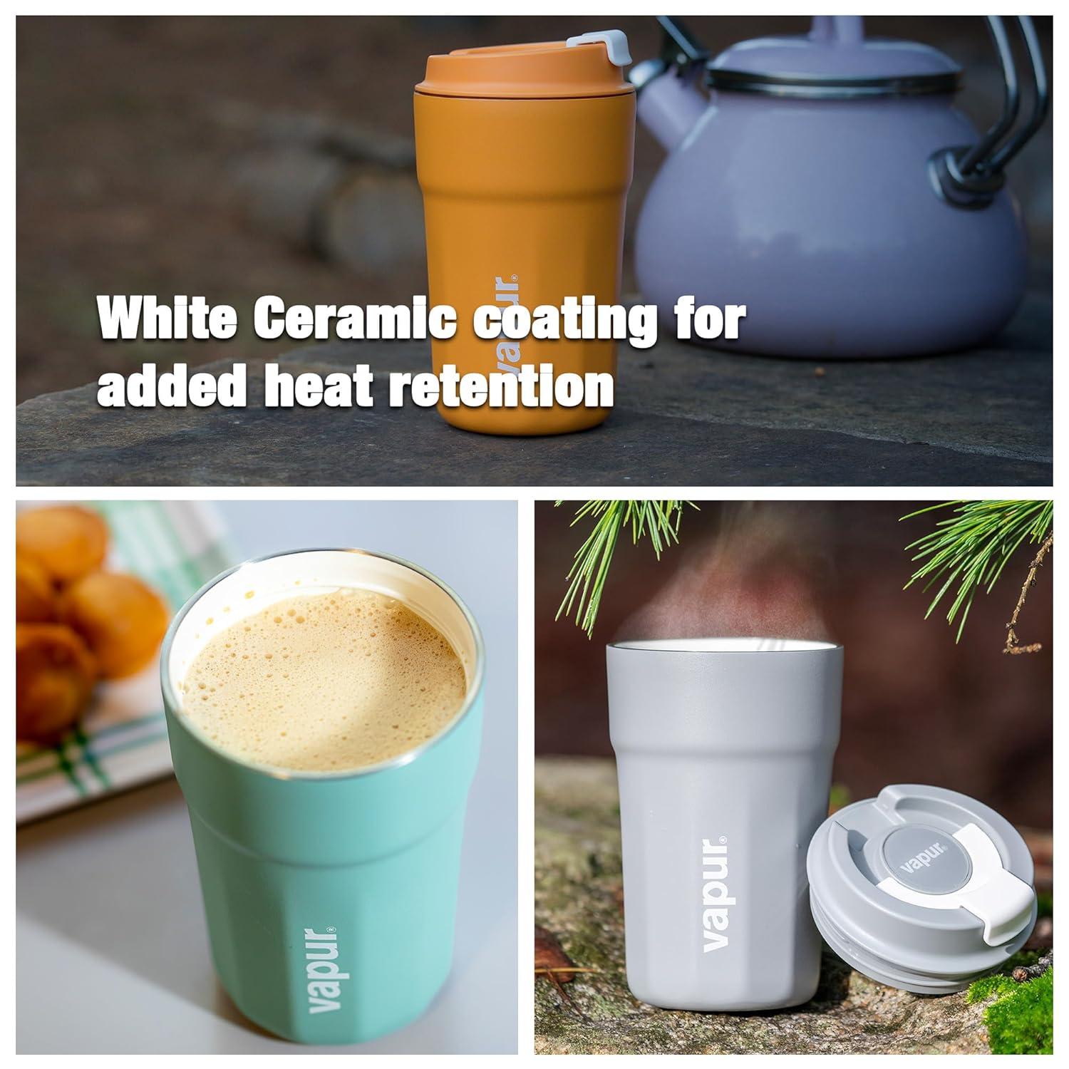 Vapur Stainless Steel Double Wall Insulated Travel Mug 12 oz. Apricot (10315)