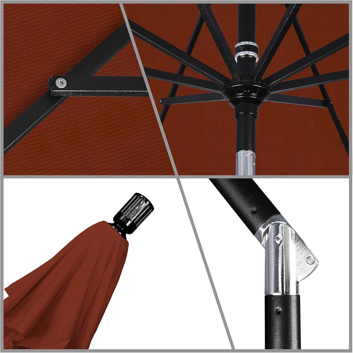 11 ft. Terracotta Aluminum Market Patio Umbrella with Crank Lift