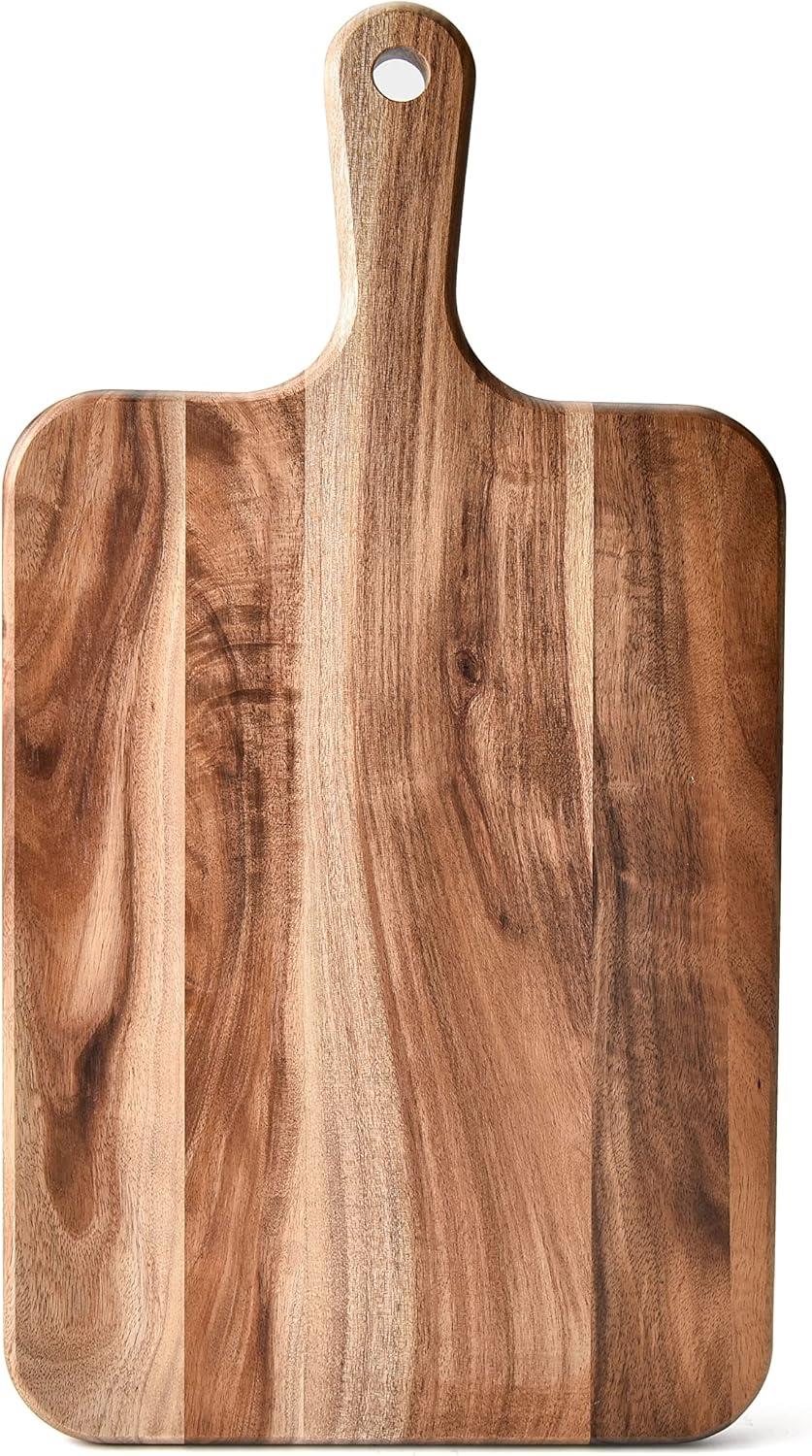 LongHanMao Wooden Circular Cutting Boards And Handle Cutting Boards For Meat, Cheese Boards, Vegetables, Bread, And - Decorative Wooden Service Boards For Kitchens An,Home & Garden