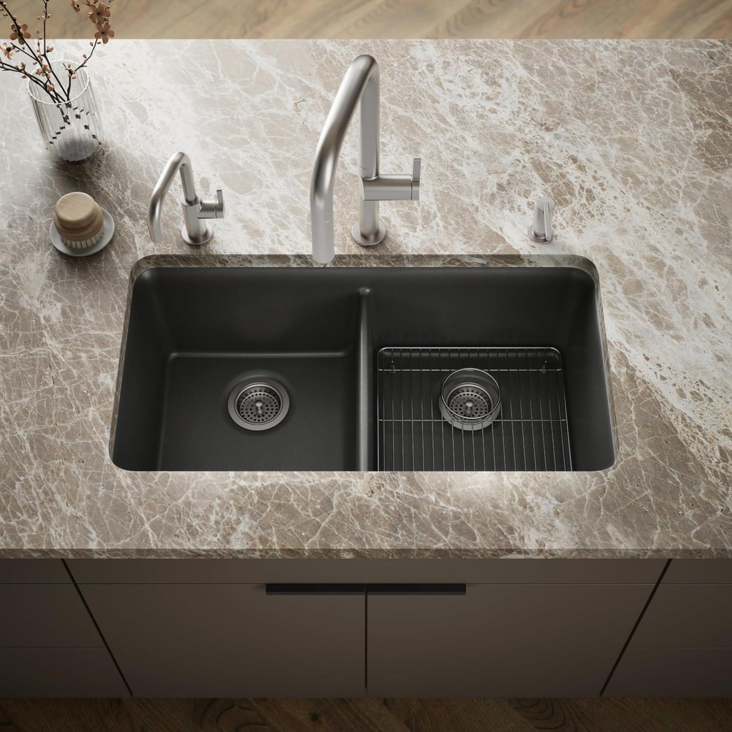 Cairn® 34" L x 18" W Under-Mount Double-Equal Kitchen Sink