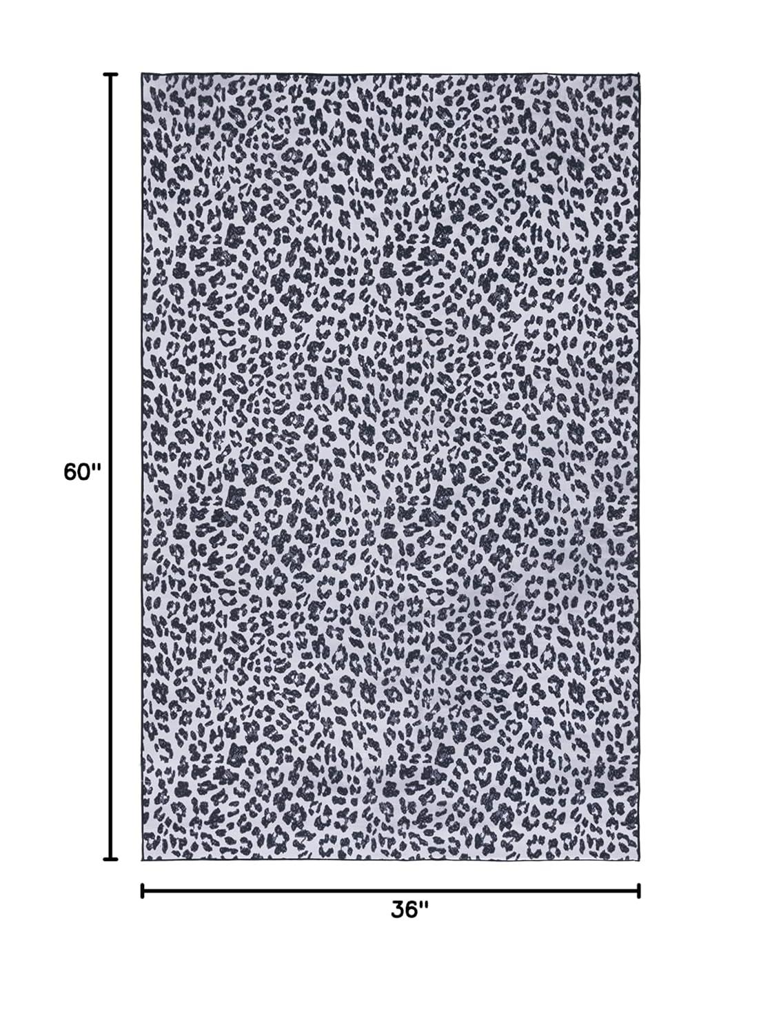 Faux Hide FAH505 Power Loomed Machine Washable Indoor Accent Rug - Ivory/Black - 3'x5' - Safavieh