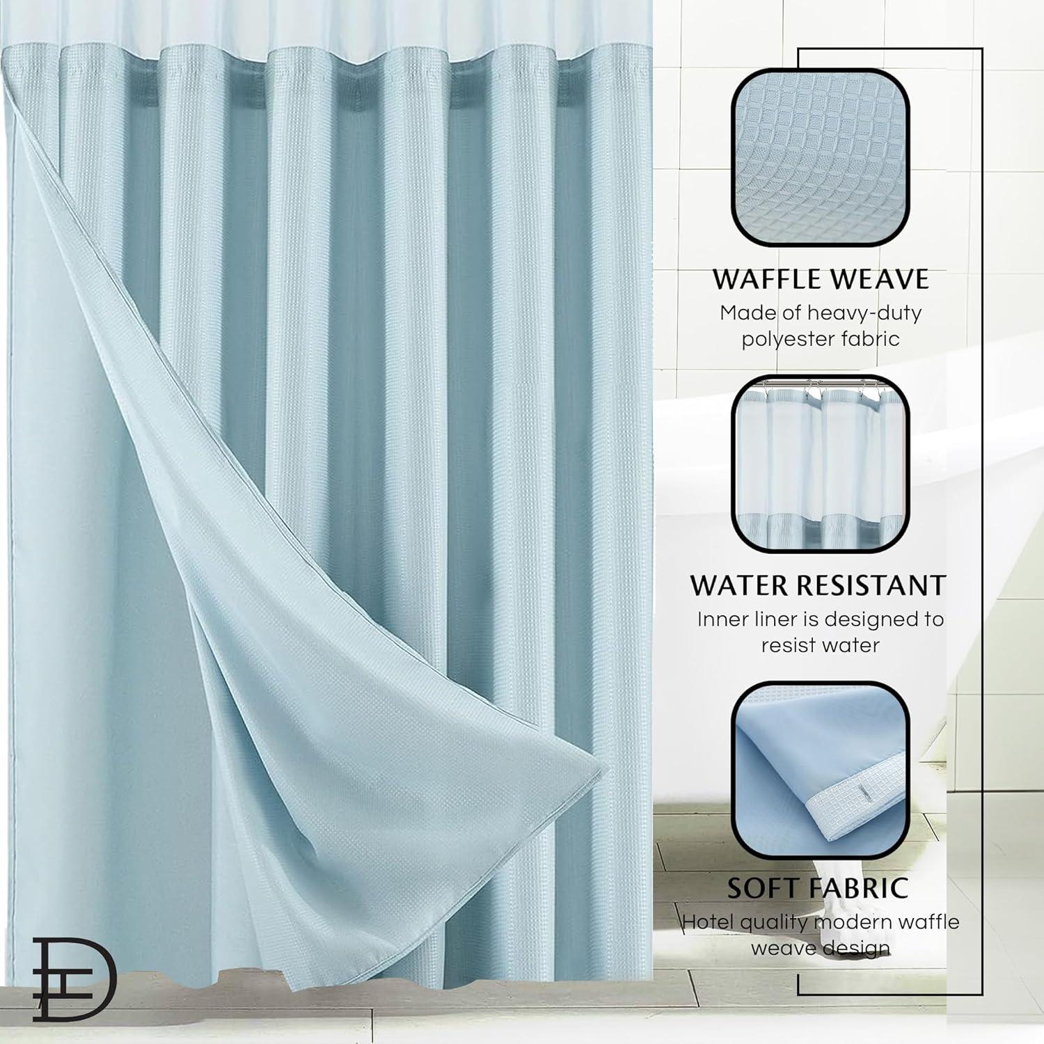 Dainty Home Complete Shower Curtain With Detachable Liner