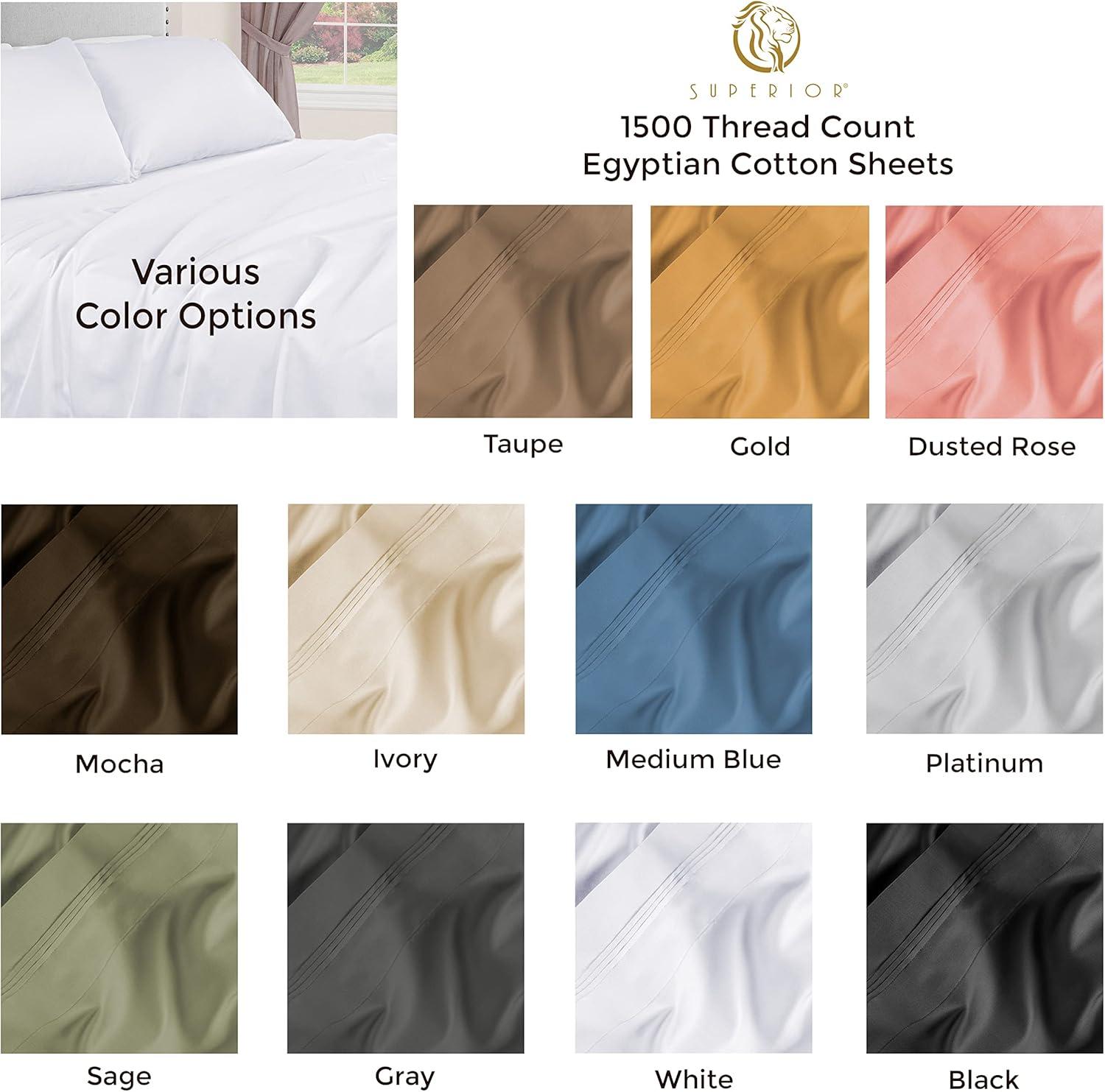 King Platinum Egyptian Cotton Deep Pocket Sheet Set