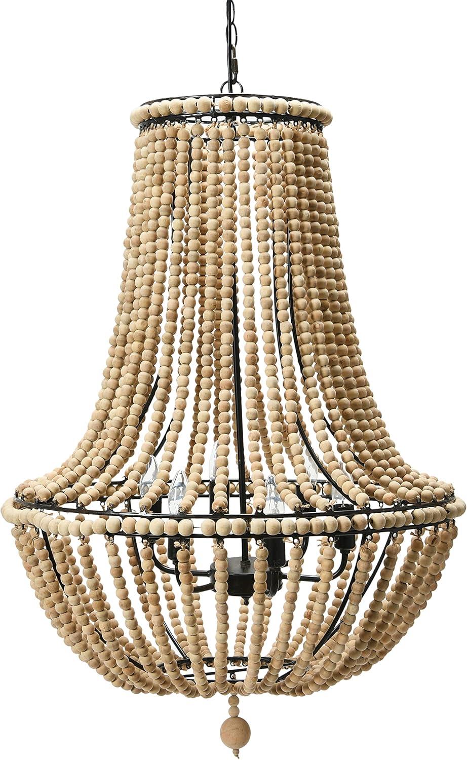 Storied Home Draped Wood Bead Chandelier