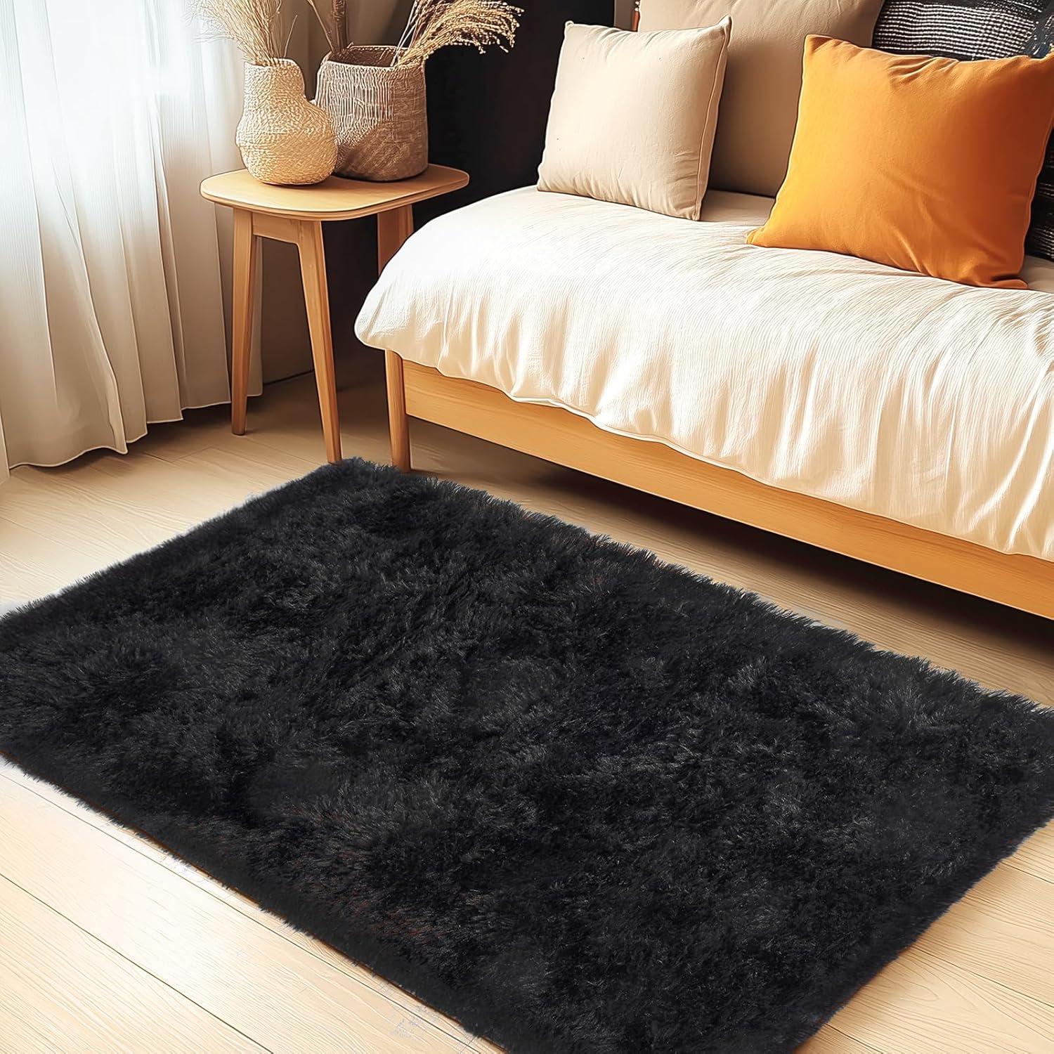 Softlife Super Soft Rug For Living Room Fluffy Rugs For Dorm Room Cute Plush carpet For Bedroom,8' x 10',Red
