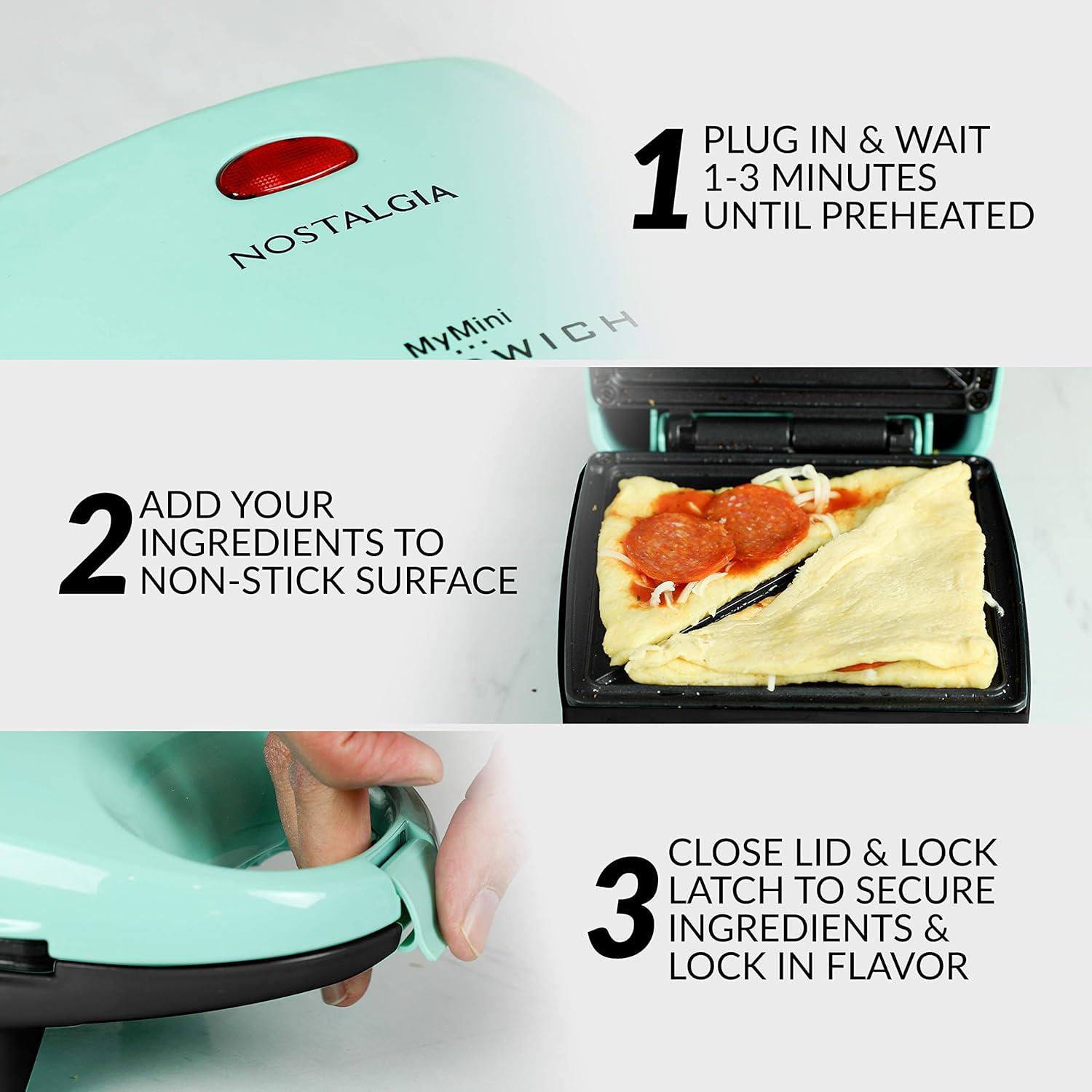 Nostalgia Nostalgia MyMini Personal Sandwich Maker, Pizza Pockets, Quesadillas, Breakfast, Paninis