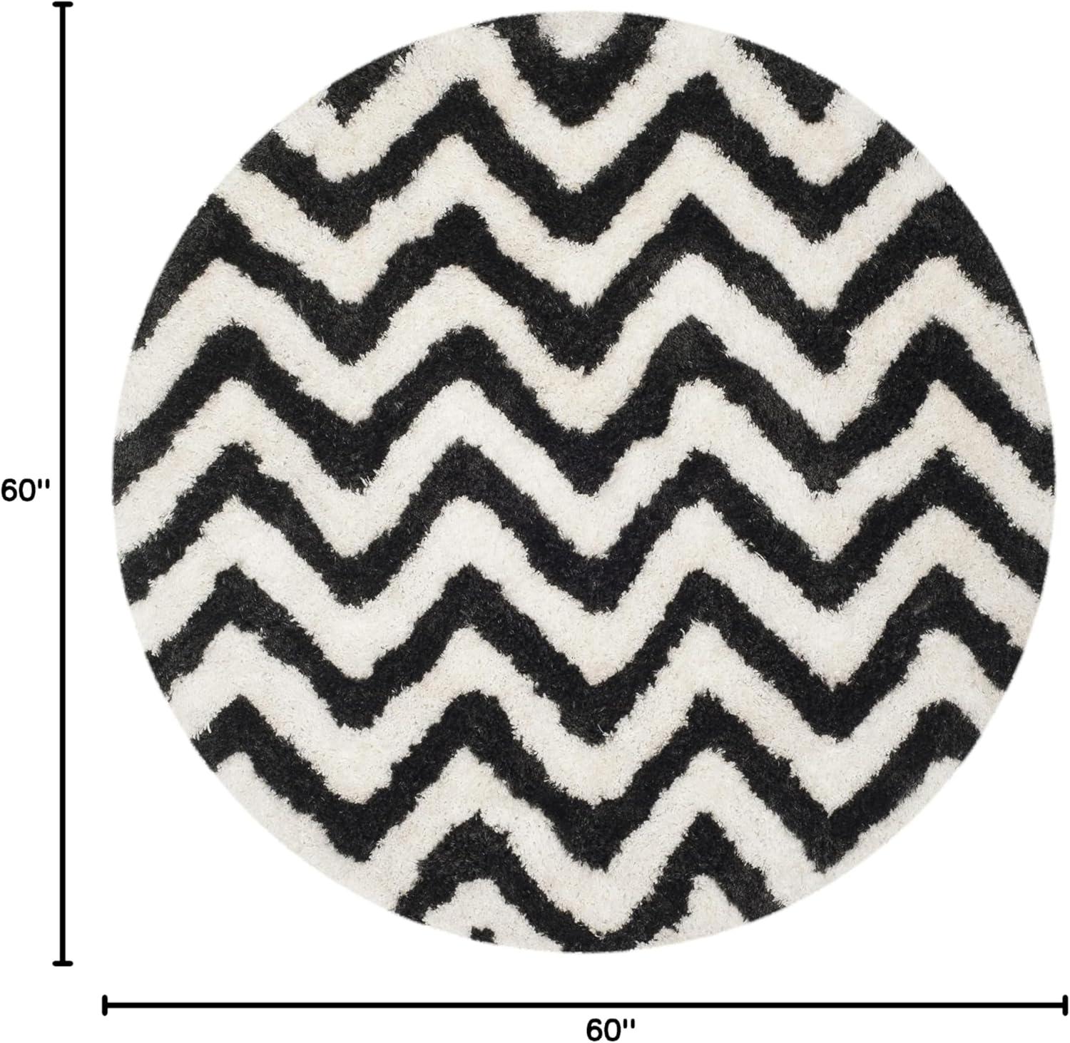 Barcelona Shag Hand Tufted Performance Chevron Rug