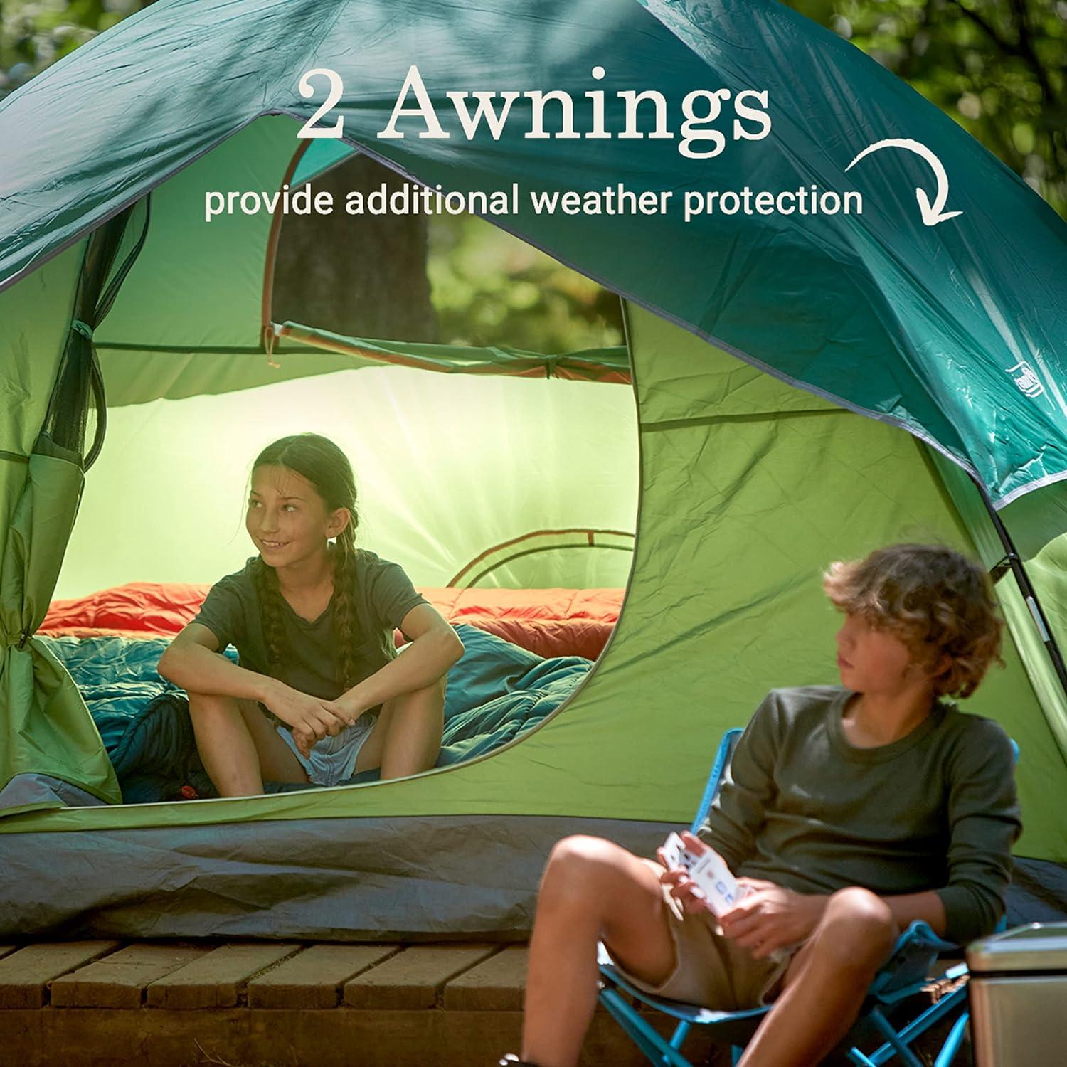 Coleman Sundome 4-Person Camping Family Tent - Green