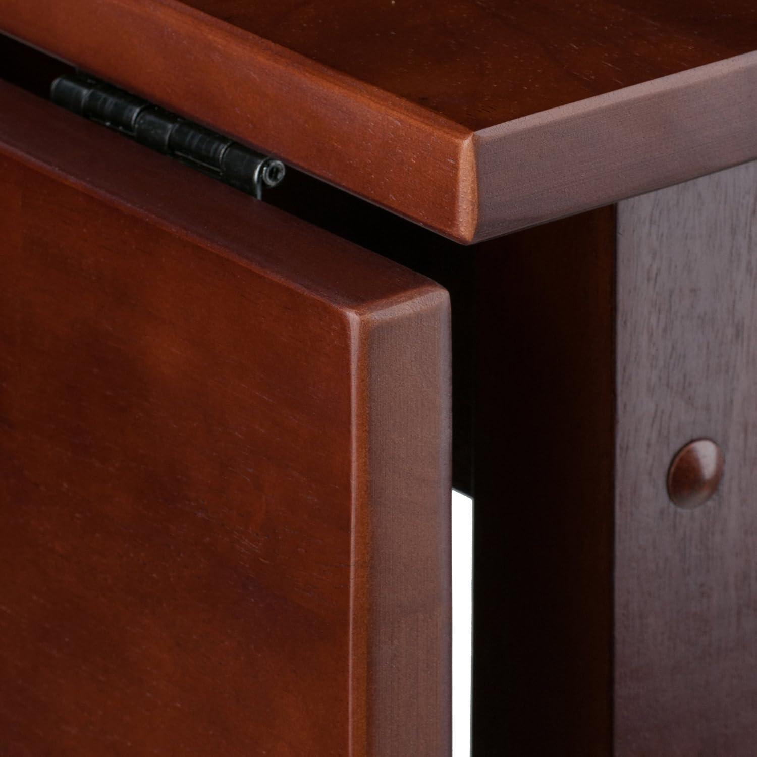 Winsome 3pc Lynnwood Set Drop Leaf Counter Height Dining Sets with Counter Stools Wood/Walnut: Mid-Century Modern, 4-Seat Pub Table Set