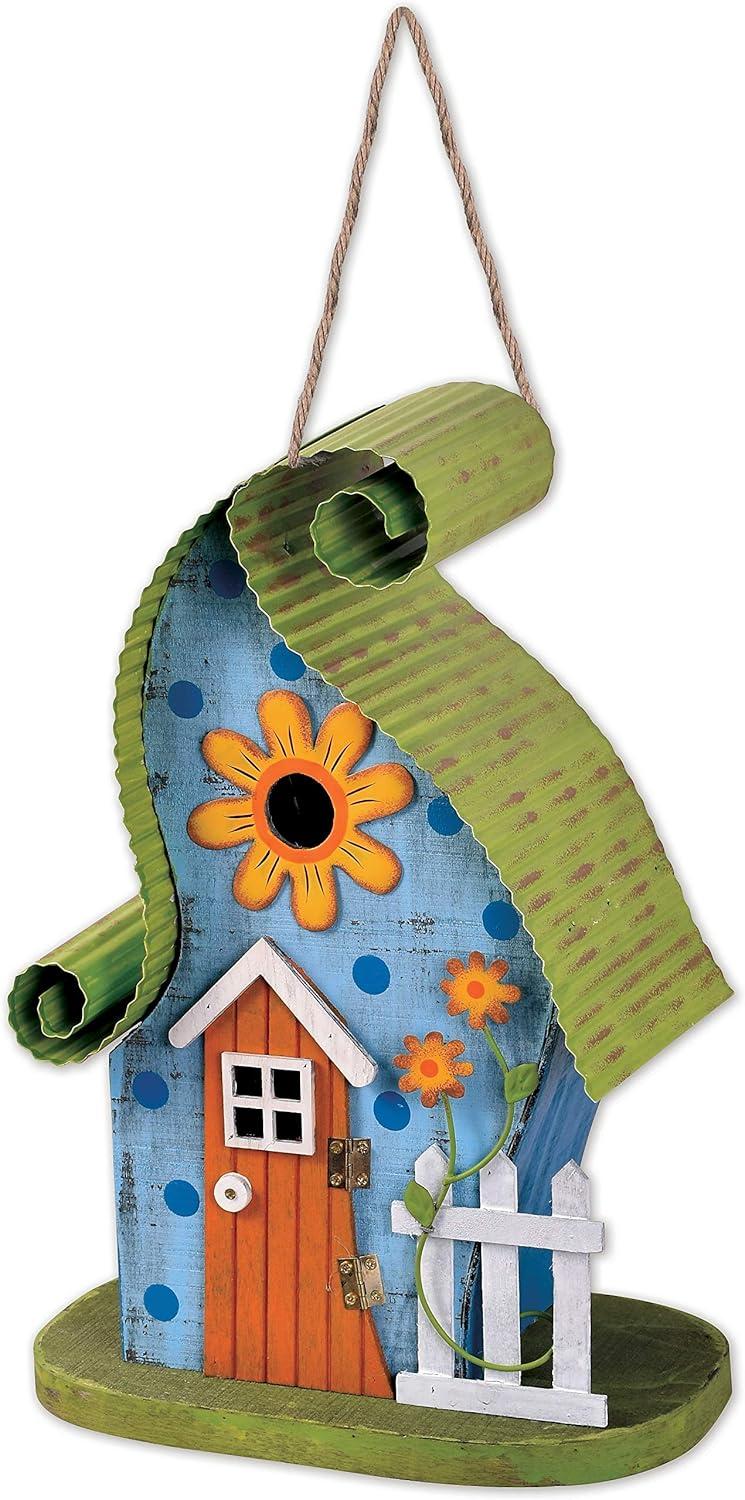 Green and Blue Fairytale Cottage Decorative Birdhouse