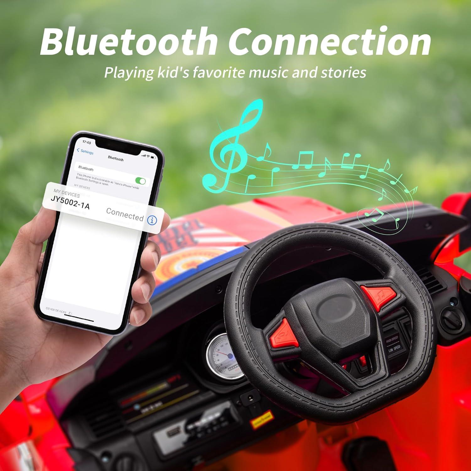 Outfunny Electric Police Car for Kids, 12 Volt Kids Ride on Toy Car with Remote Control, Bluetooth, Megaphone