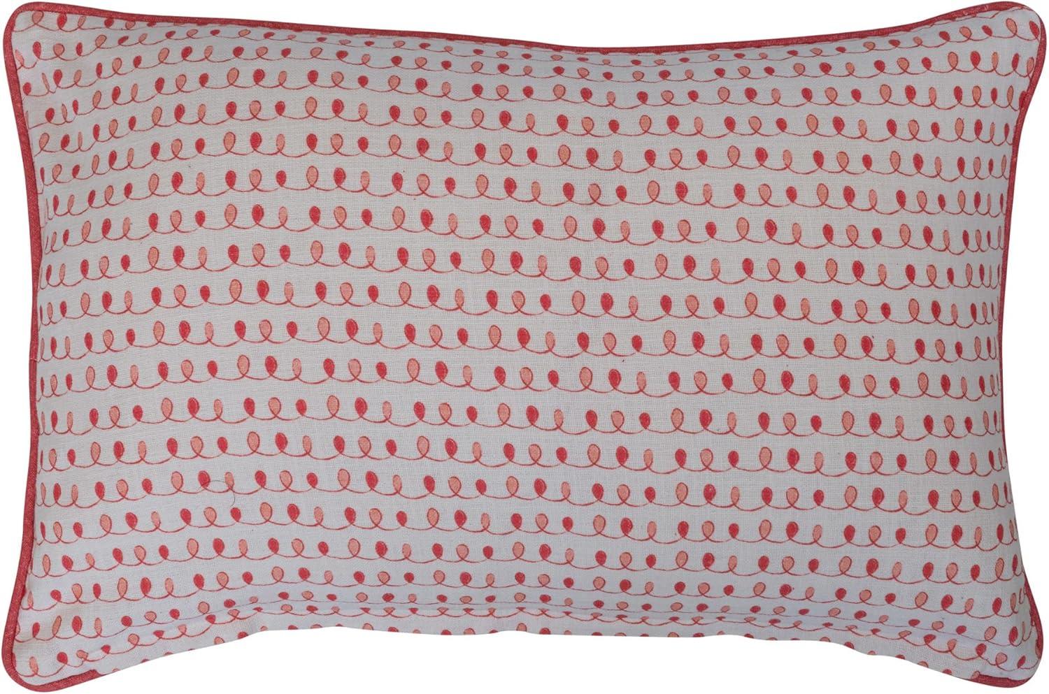 Creative Co-Op 24" L x 16" H Cotton Printed Lumbar Pillow w/Dog in Hat, Pom Pom, Embroidery, Piping & Patterned Back Oh What Fun!, Multi Color ©