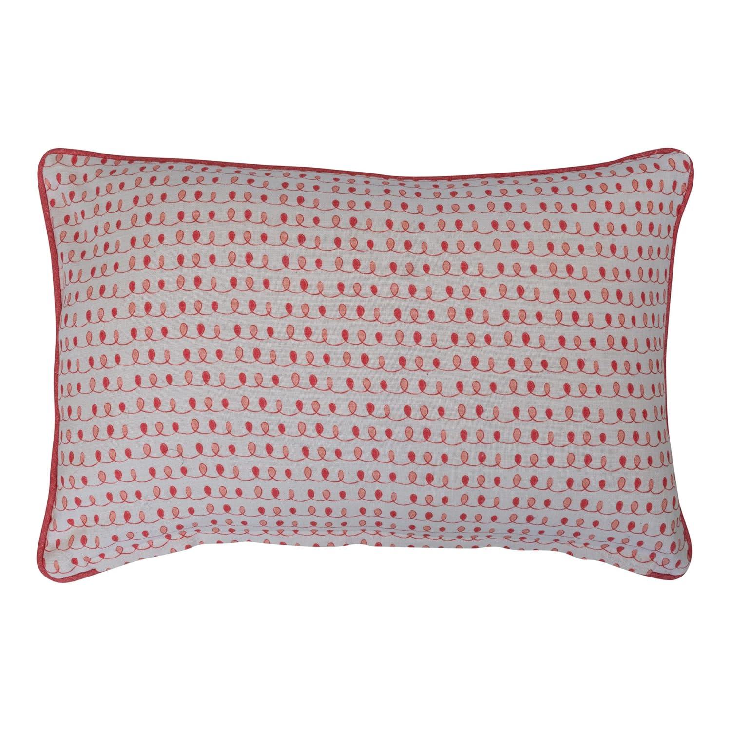 Creative Co-Op 24" L x 16" H Cotton Printed Lumbar Pillow w/Dog in Hat, Pom Pom, Embroidery, Piping & Patterned Back Oh What Fun!, Multi Color ©