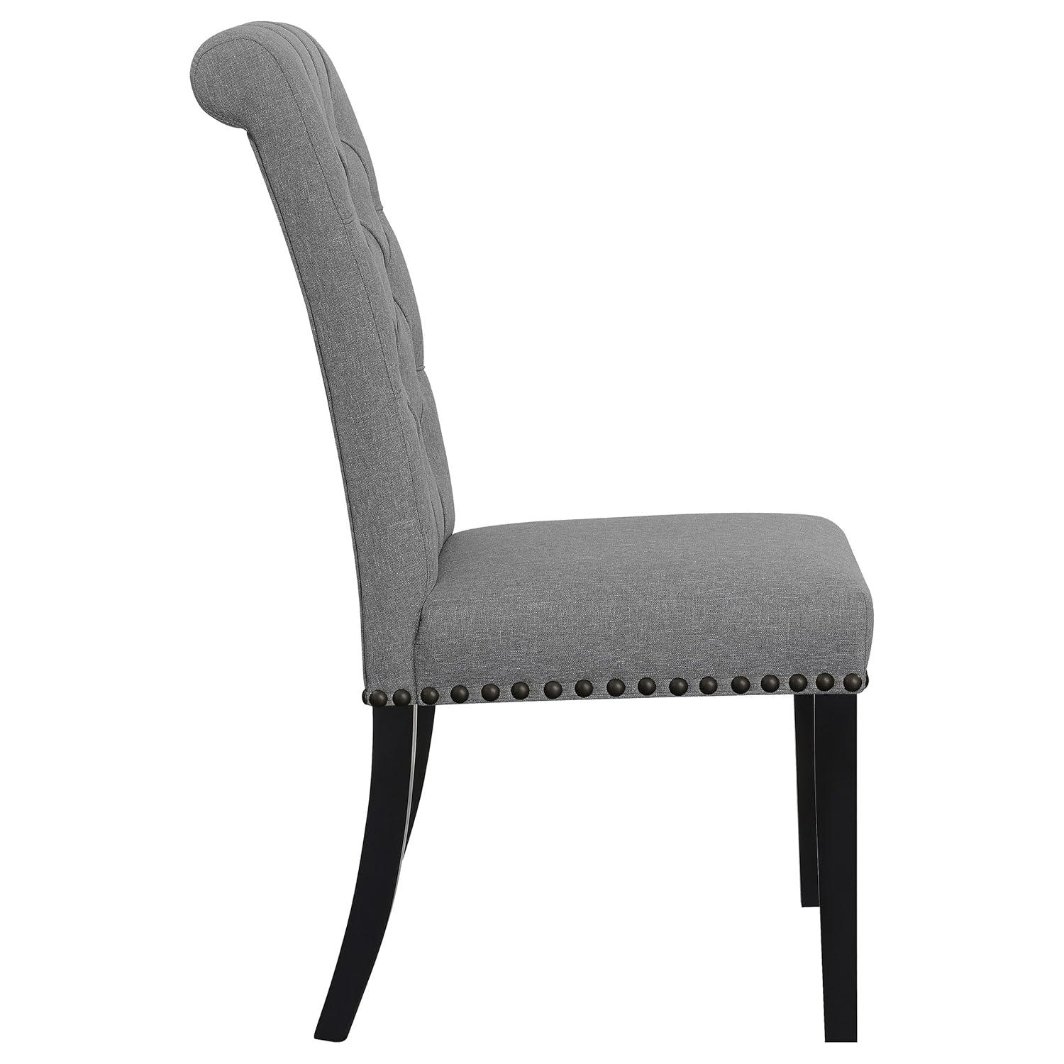 Coaster Upholstered Traditional Fabric Dining Chairs in Gray