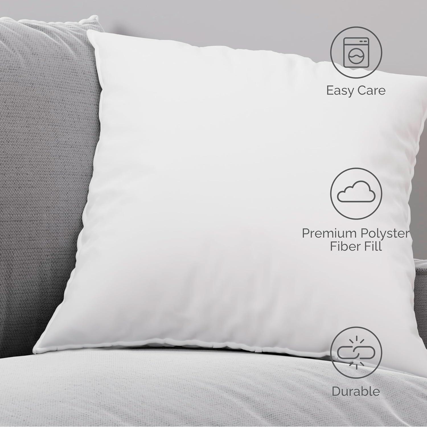 Martex Euro 26x26 White Pillow Insert - Down Alternative, Soft, Decorative for Bed/Couch