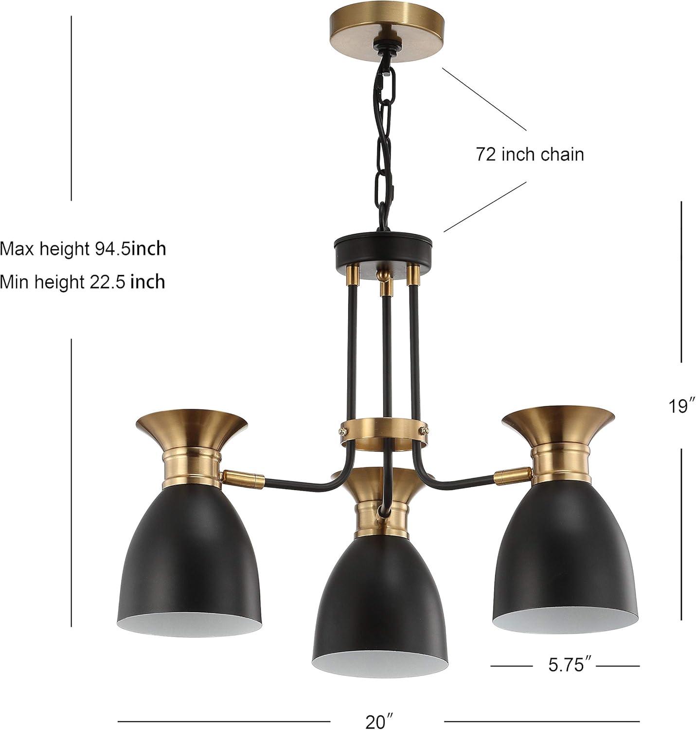 Middleton 20" Black/Brass Gold Metal LED Sputnik Chandelier