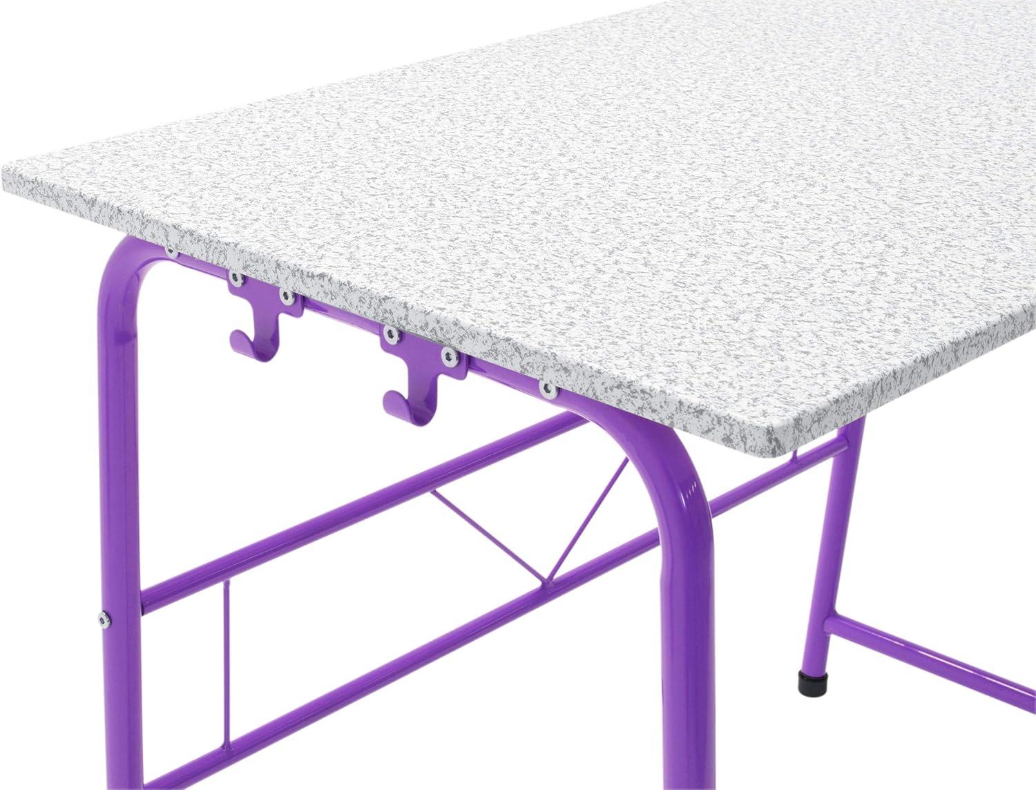 SD Studio Designs Project Center, 55127 Craft Table Play Desk with Bench, Purple/Spatter Gray, 37.75"W x 21.75"D x 28"H