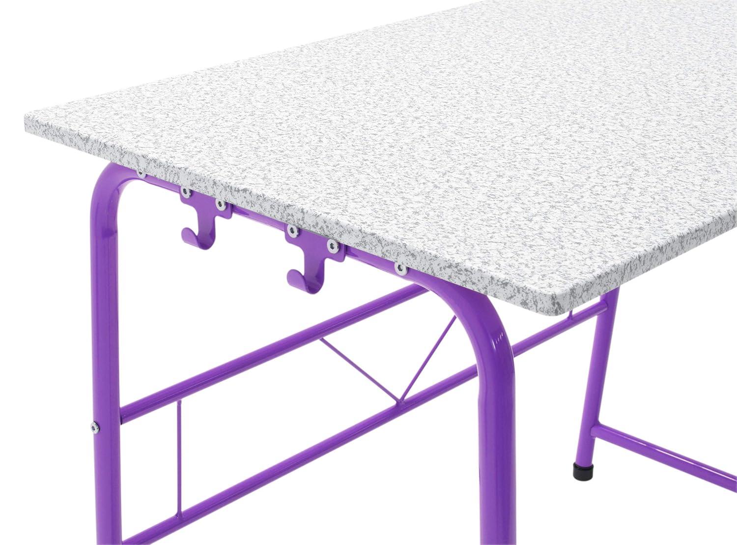 SD Studio Designs Project Center, 55127 Craft Table Play Desk with Bench, Purple/Spatter Gray, 37.75"W x 21.75"D x 28"H