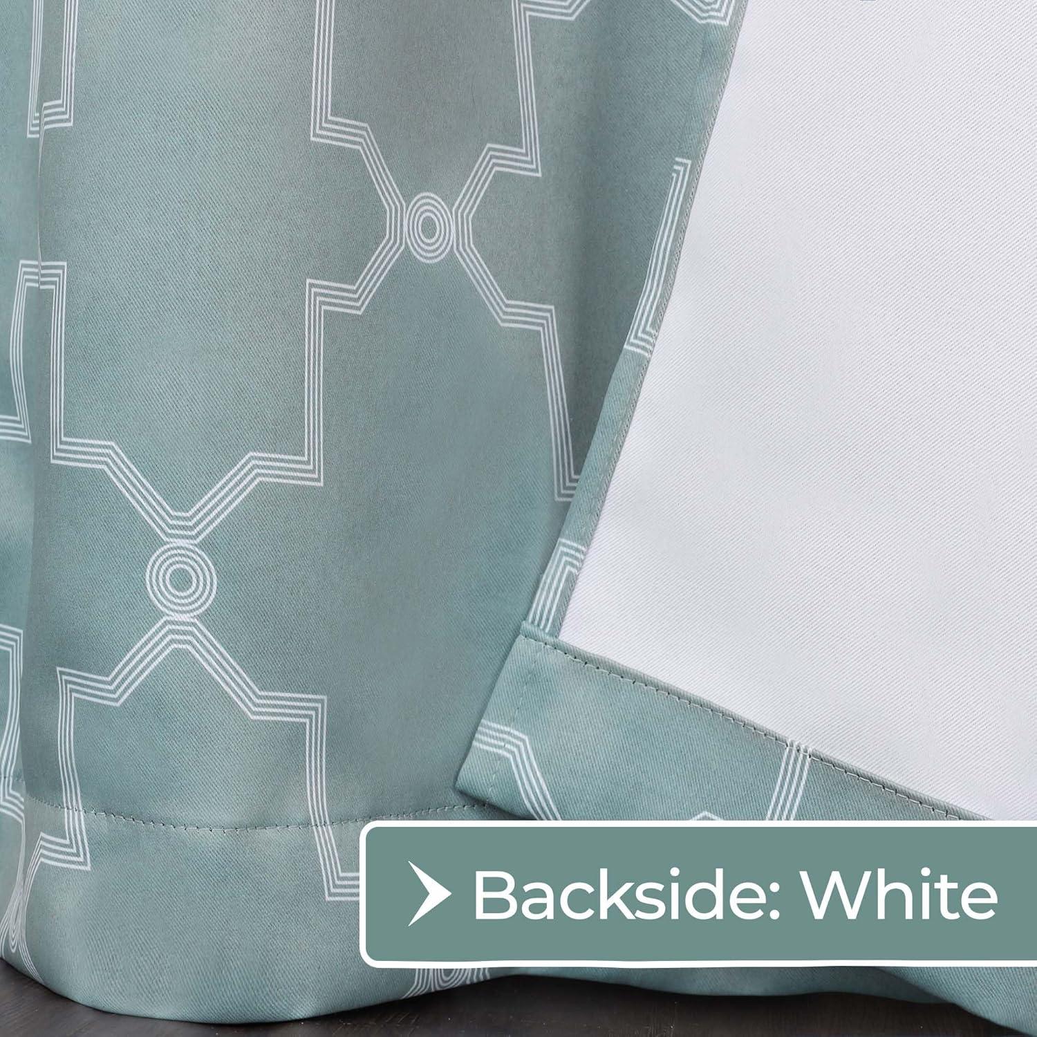 Superior Trellis Blackout Curtains, Rod Pocket, Set of 2, 42" x 63", Teal