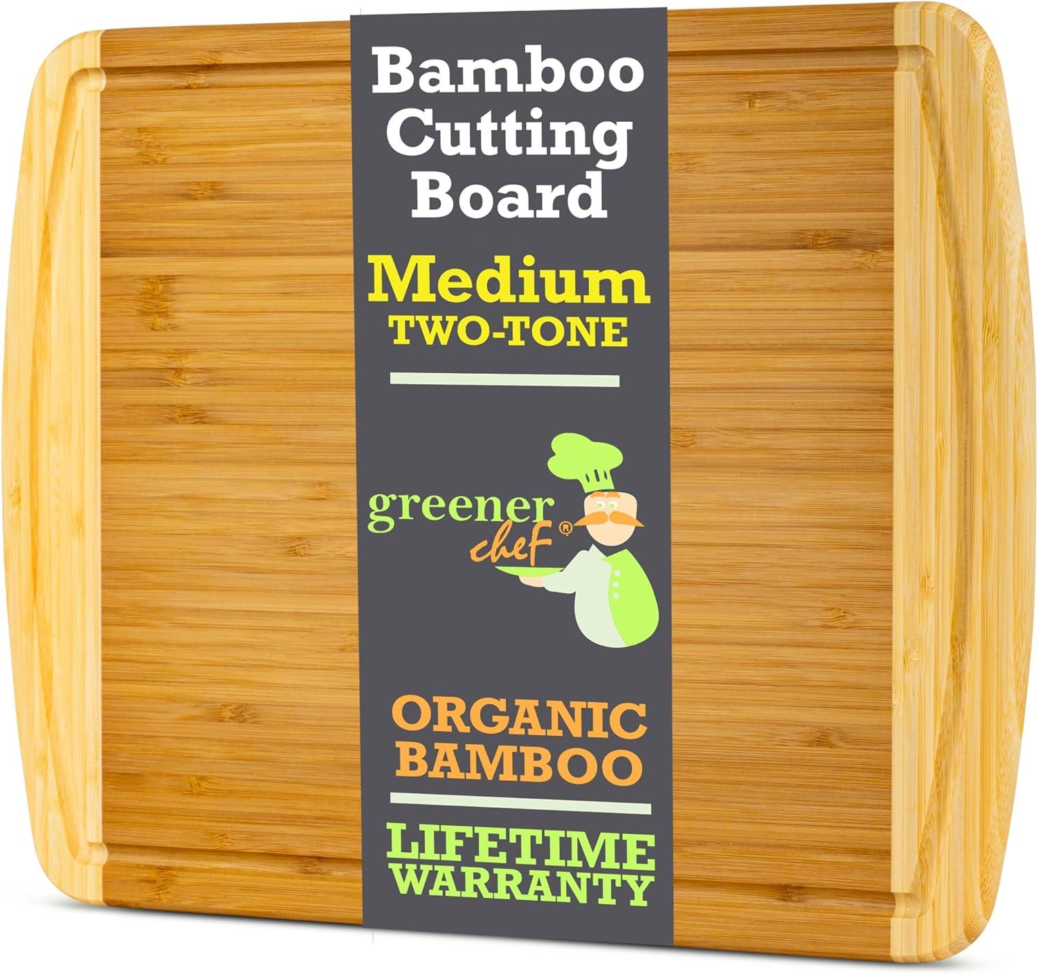 Greener Chef Medium Bamboo Cutting Board -14.5x11.5" Wood Cutting Board