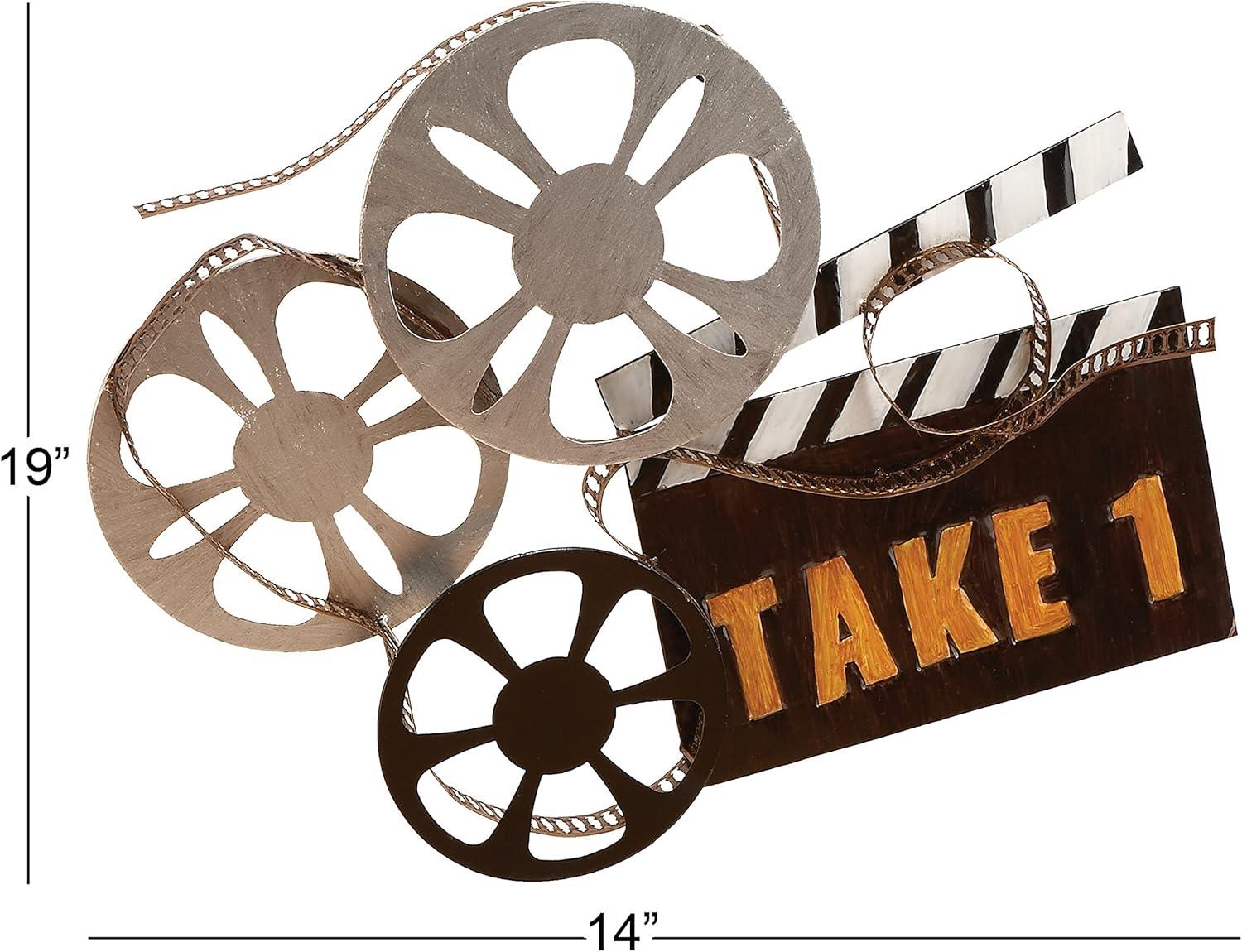 DecMode Black Metal Reels Film Wall Decor