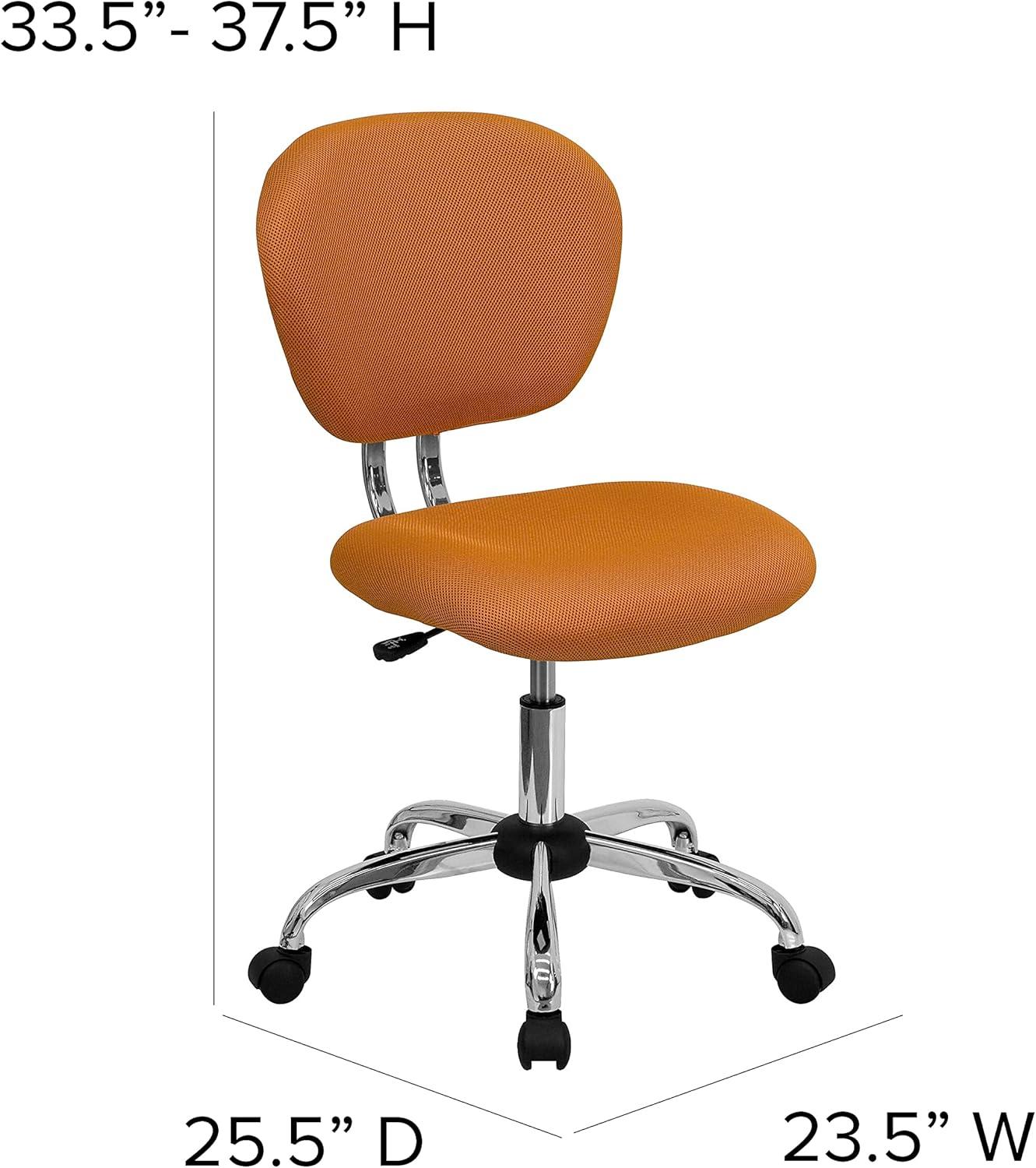 BizChair Mid-Back Orange Mesh Padded Swivel Task Office Chair with Chrome Base