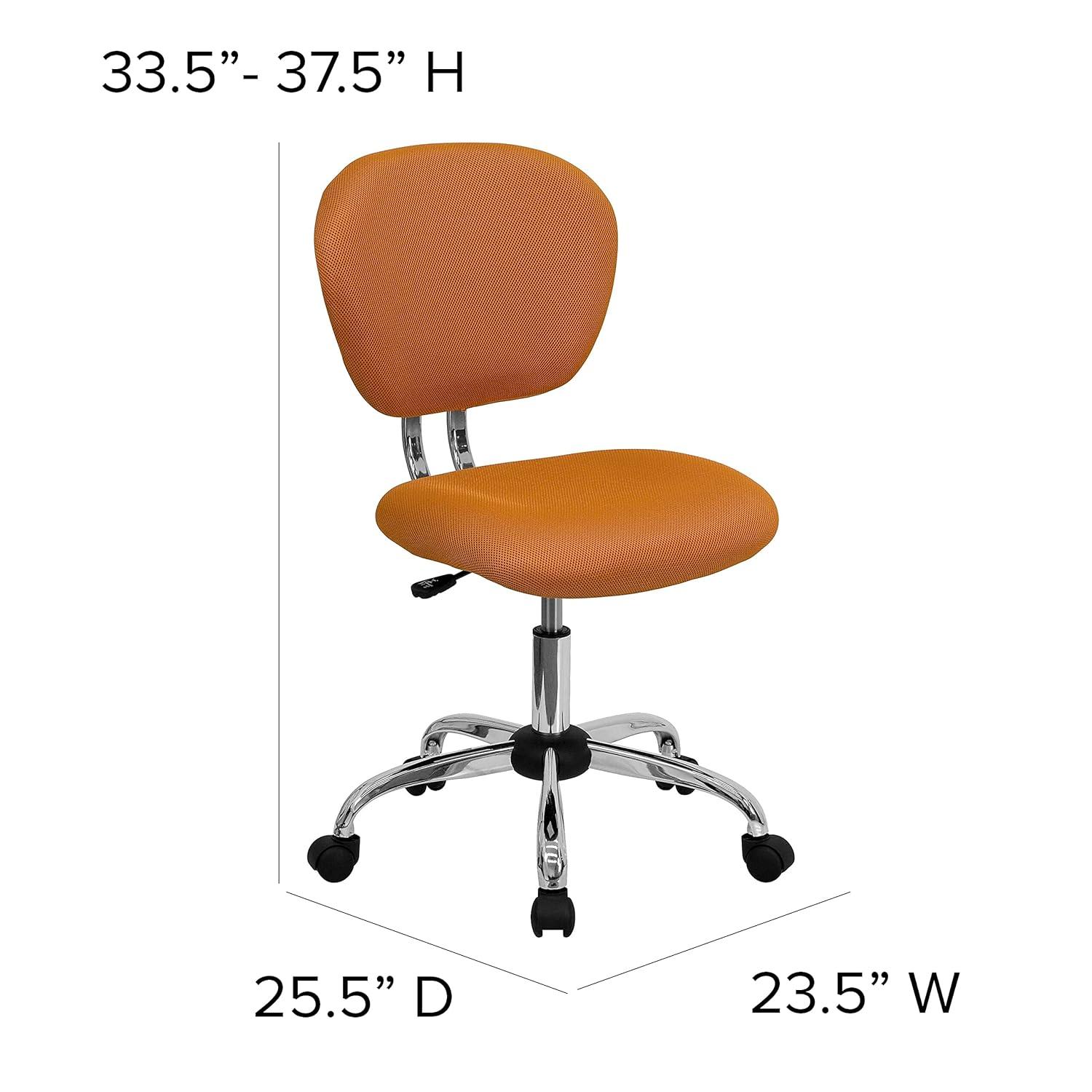 BizChair Mid-Back Orange Mesh Padded Swivel Task Office Chair with Chrome Base