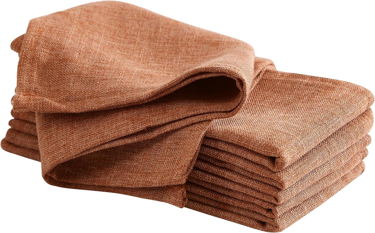 Laura Ashley Harper Luxuriously Smooth Fabric Napkins for Formal or Casual Dining, Holiday, Banquet, Wedding or Party, Set of 6 Napkins, Spice