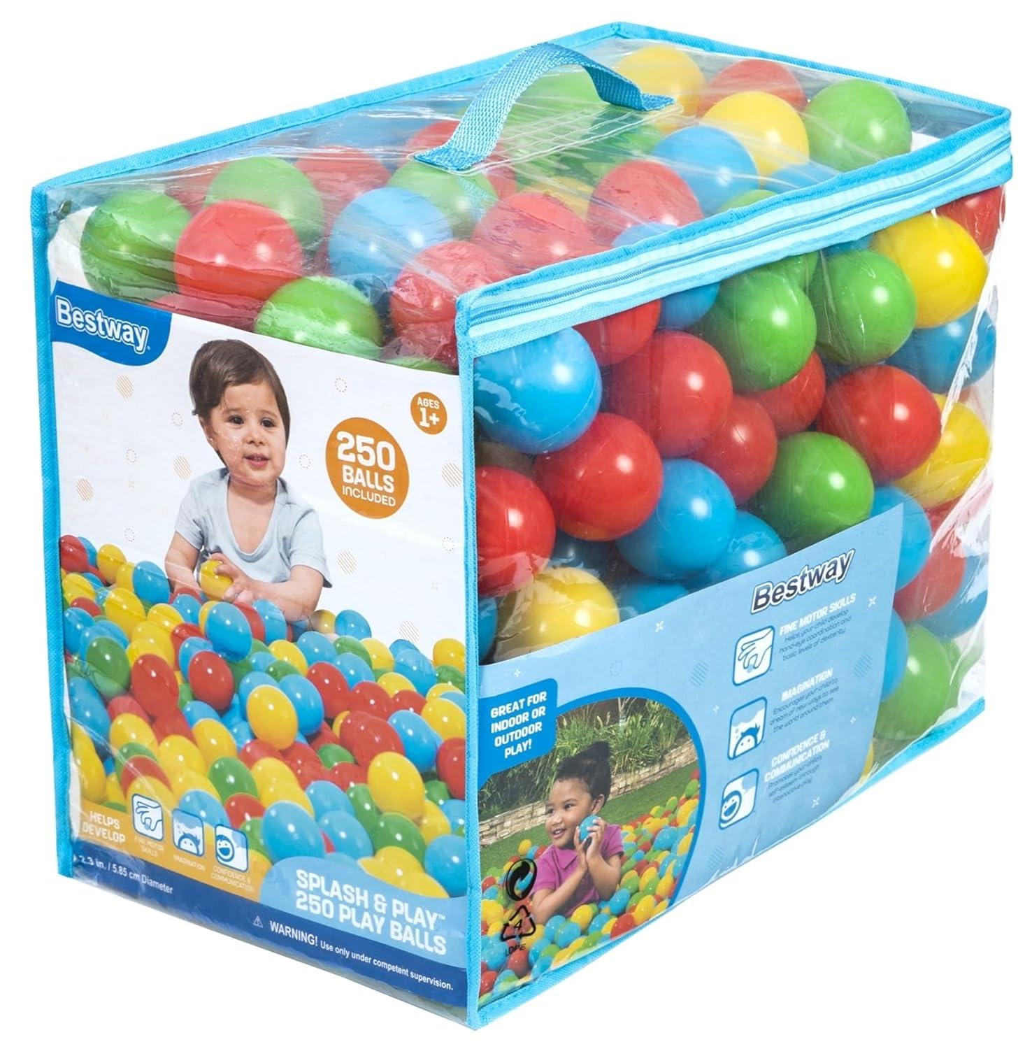 Bestway Splash & Play – 250 Bright Color Toy Balls for Pits, Pools & Games