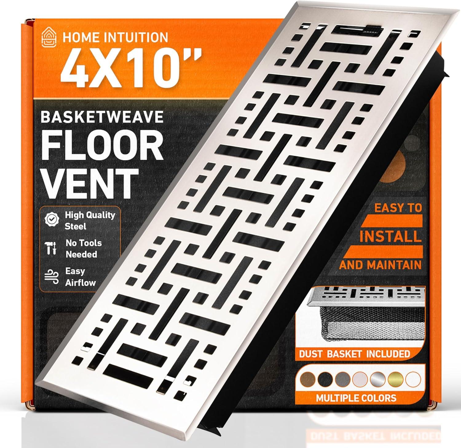 Home Intuition Basketweave Floor Vent Cover Register With Mesh Net