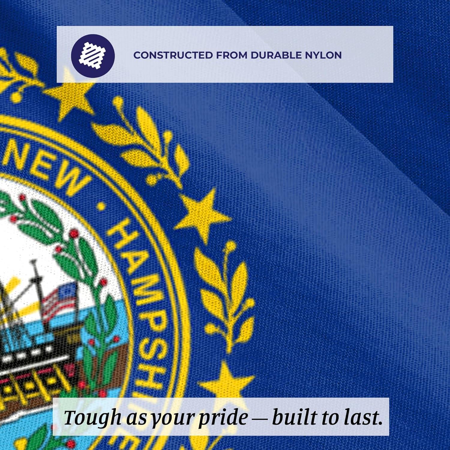 New Hampshire State Flag 4' x 6' Nylon with Brass Grommets