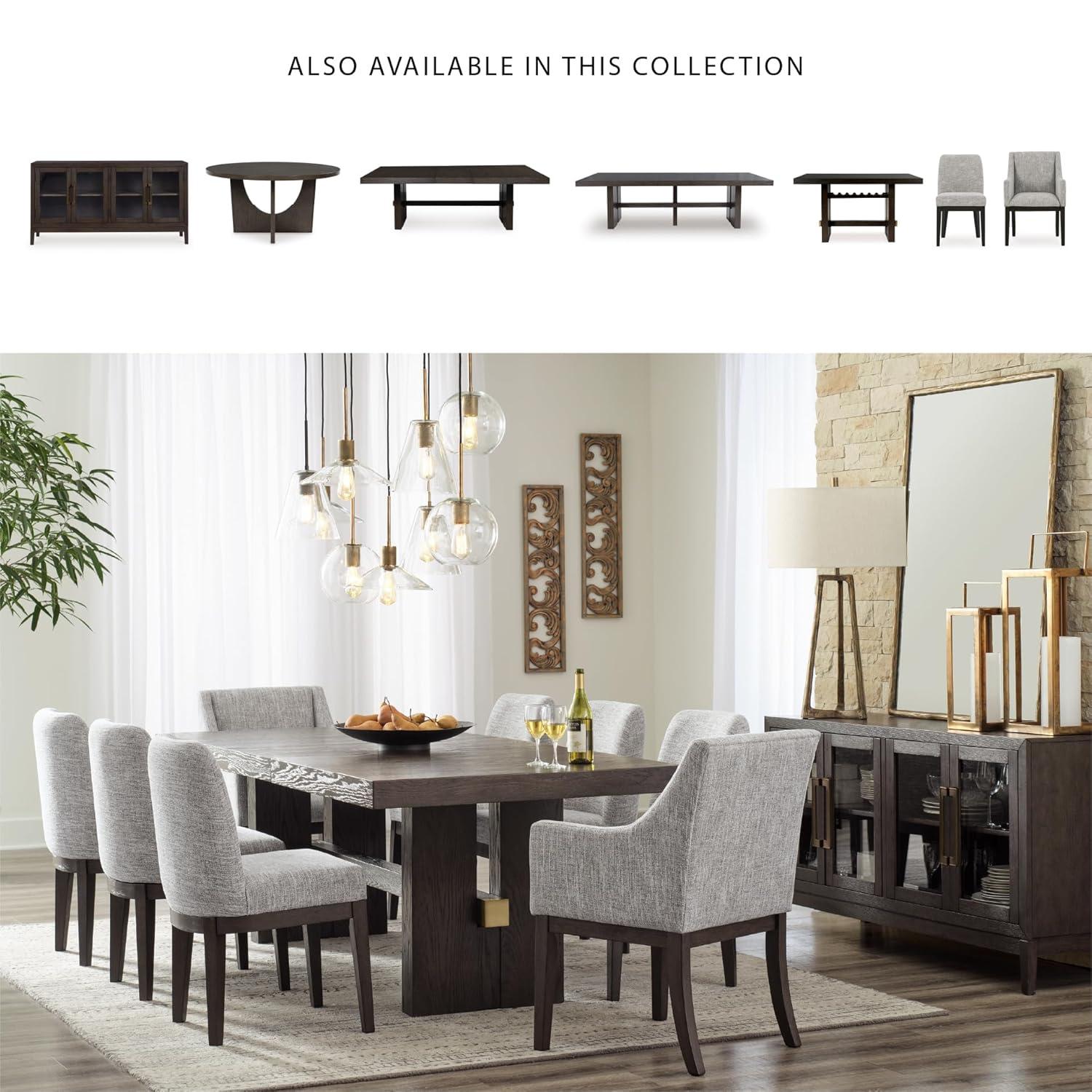 Signature Design by Ashley Burkhaus Traditional Upholstered Dining Chair, Set of 2, Dark Brown