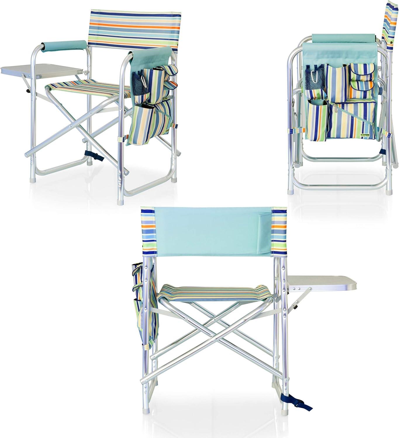 Picnic Time Sports Outdoor Portable Camp Chair with Side Table