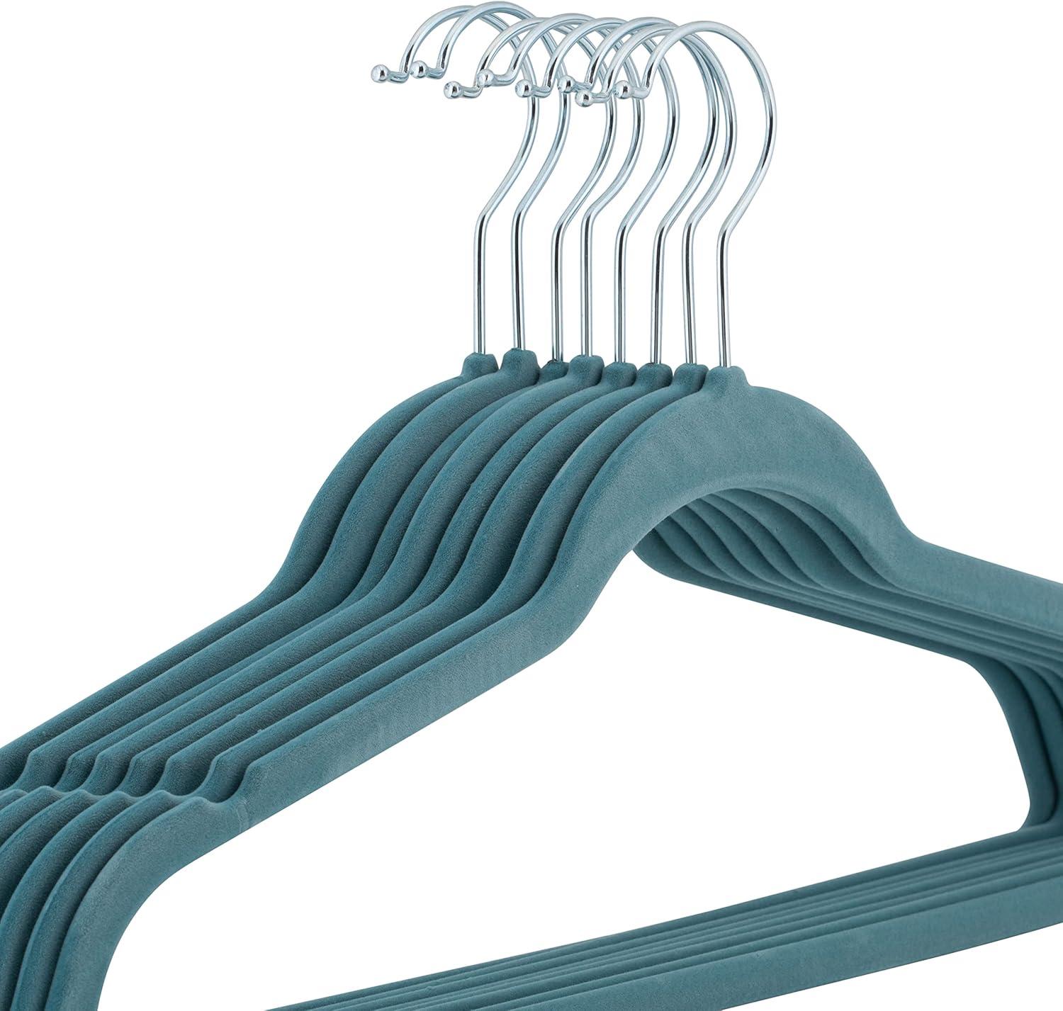 Laura Ashley 25pk Deluxe Velvet Hangers Dusty Blue