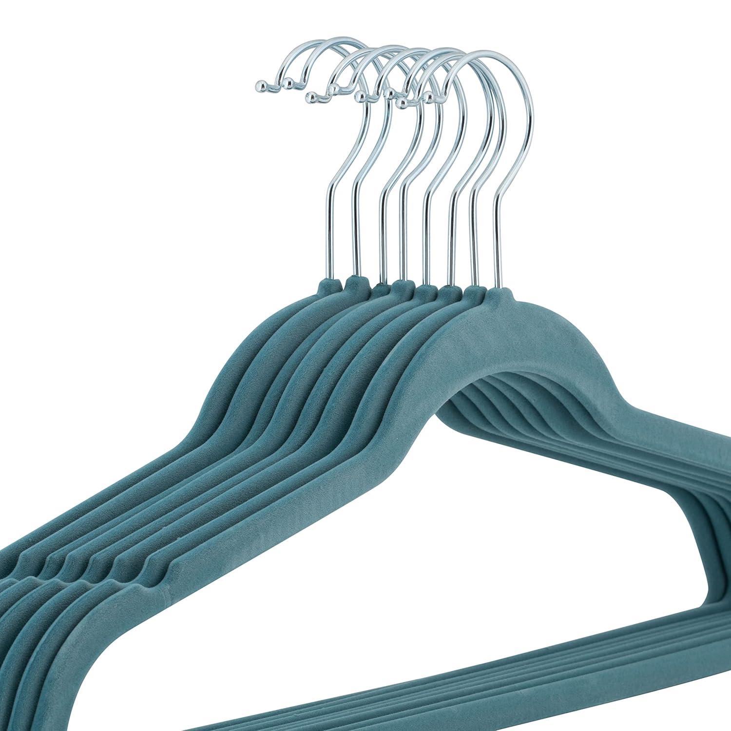 Laura Ashley 25pk Deluxe Velvet Hangers Dusty Blue