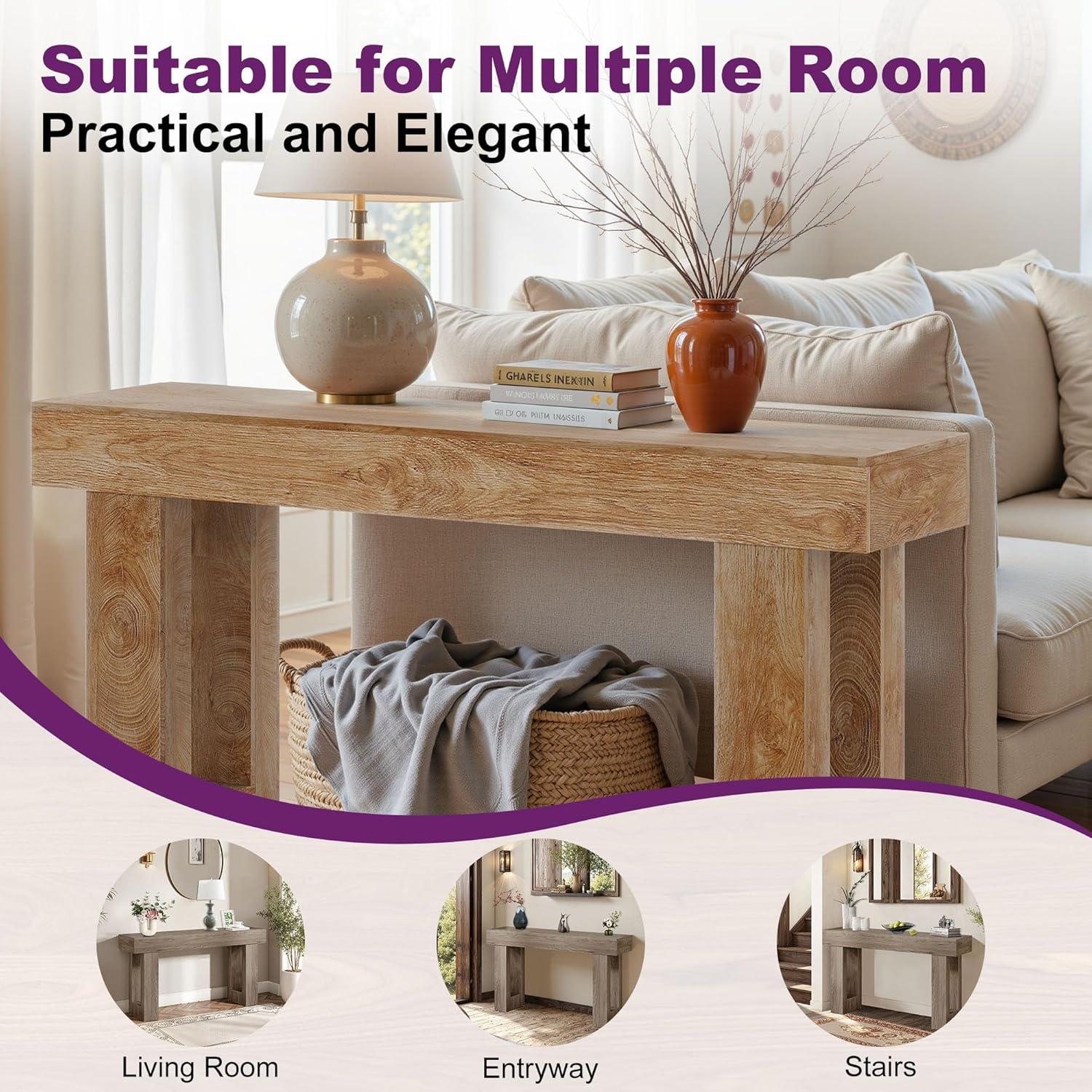 Millwood Pines 63 Inch Long Console Table Farmhouse Sofa Table