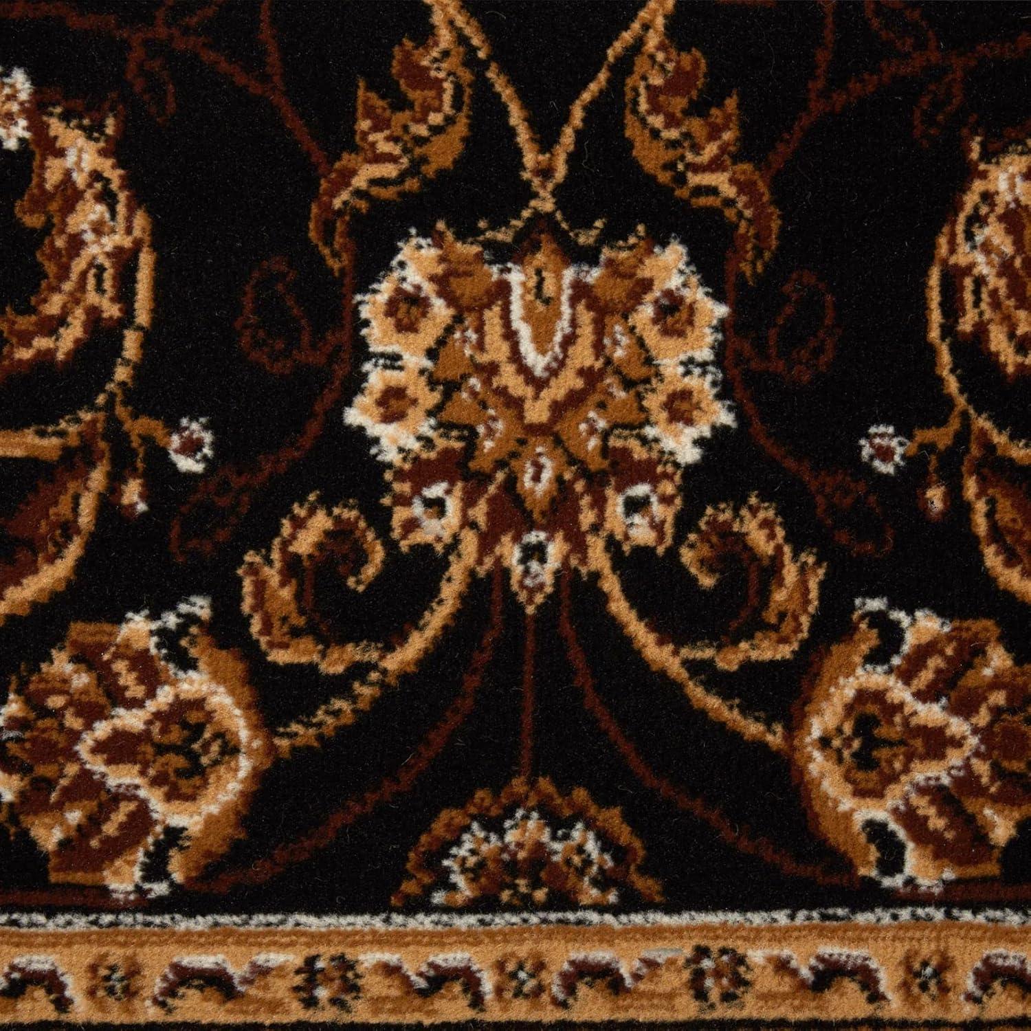 Home Dynamix Ariana Badah Damask Border Area Rug, Black/Ivory, 3-Piece Set