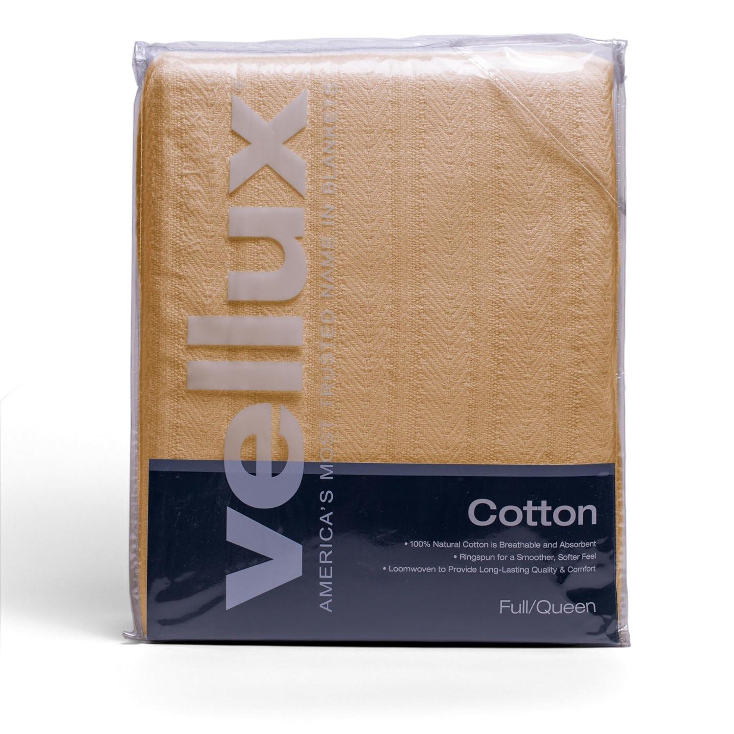 Woven Tan Cotton Twin Blanket