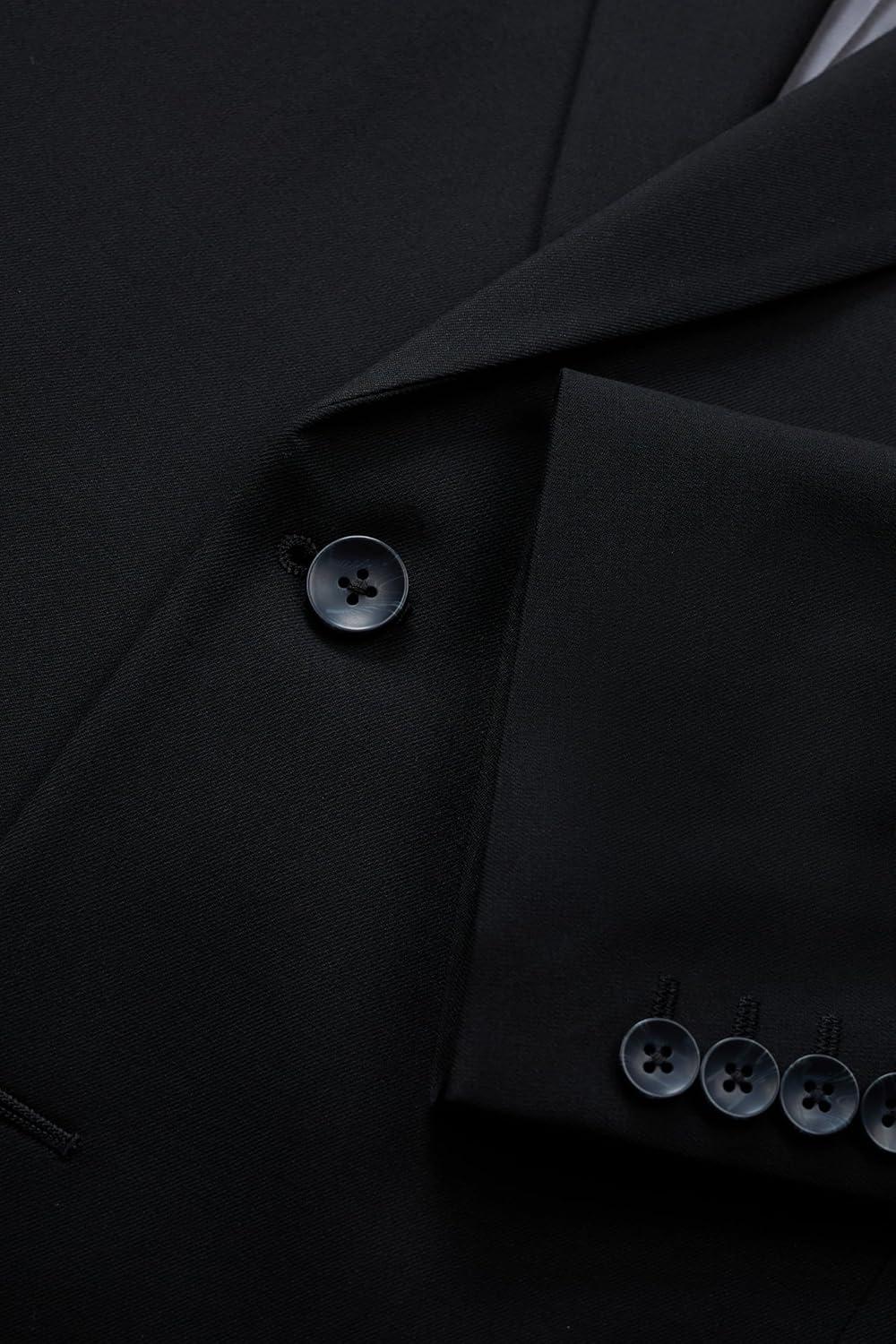 Big & Tall Black Polyester Blend Business Suit Jacket