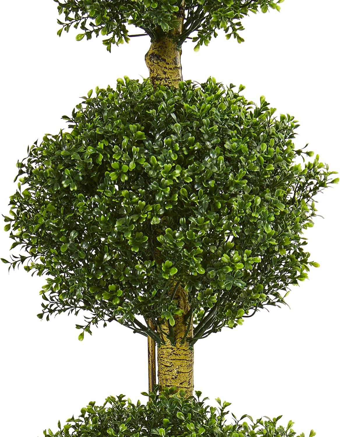 artificial indoor 6' Four Tier Boxwood Artificial Topiary Tree UV Resistant (Indoor/Outdoor)