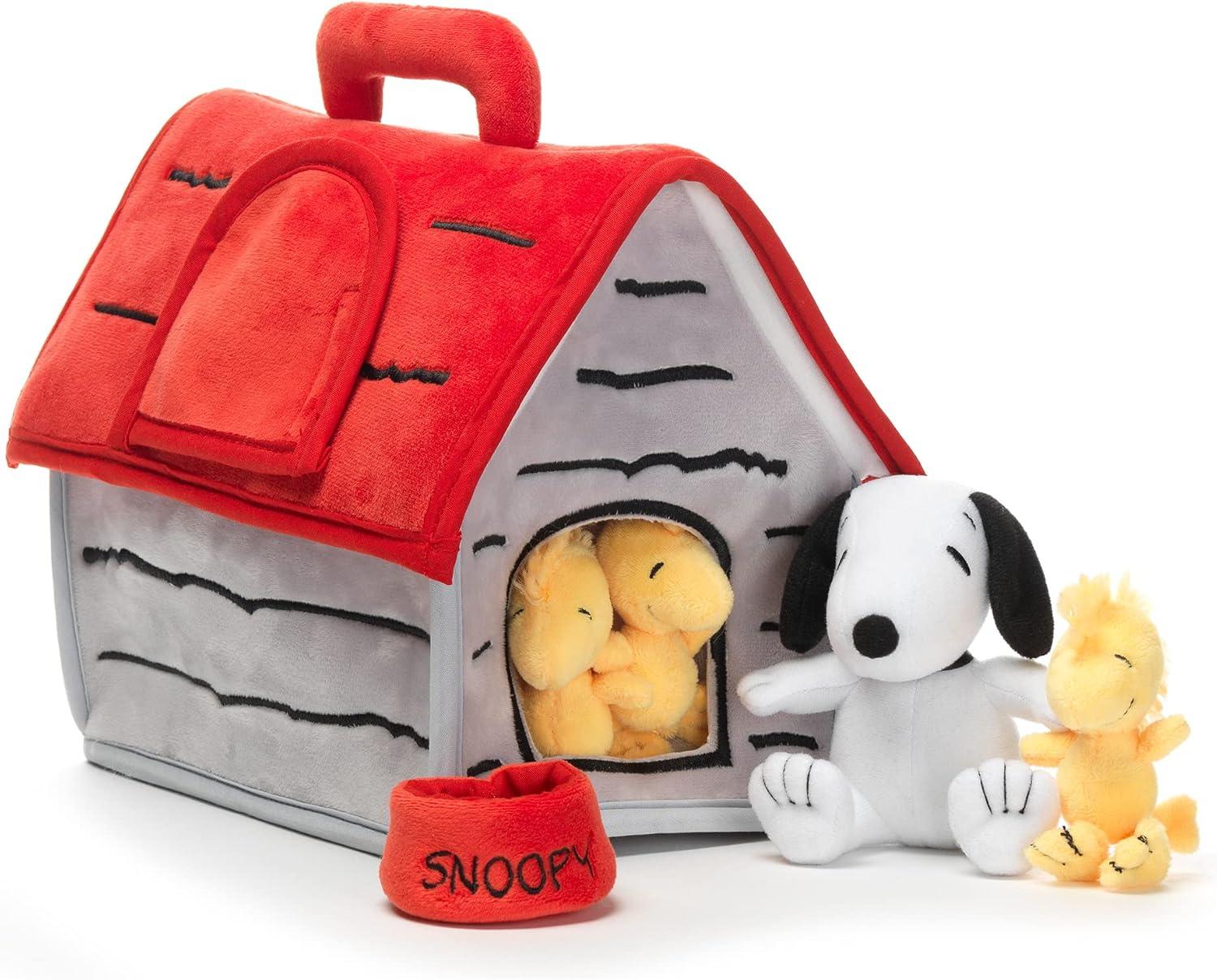 Lambs & Ivy Classic Snoopy Interactive Plush Doghouse with 5 Stuffed Animal Toys
