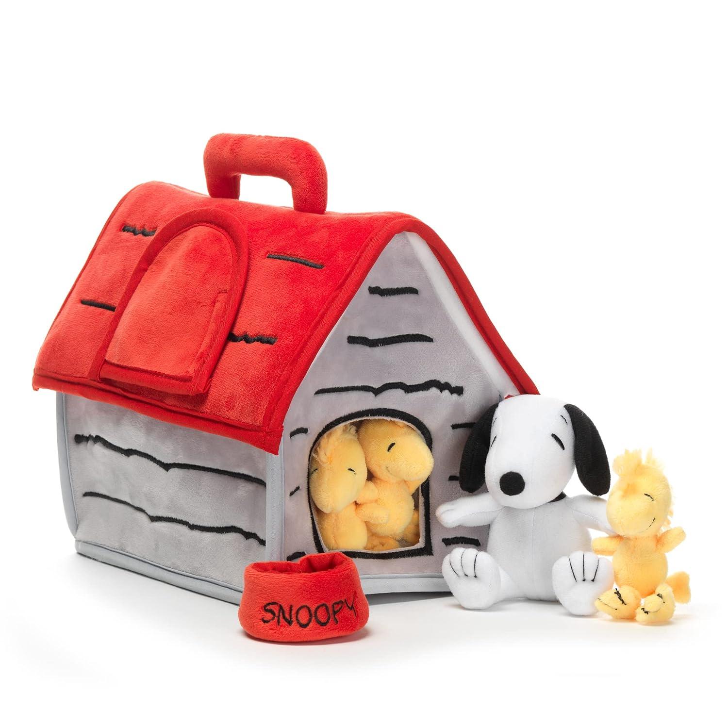 Lambs & Ivy Classic Snoopy Interactive Plush Doghouse with 5 Stuffed Animal Toys