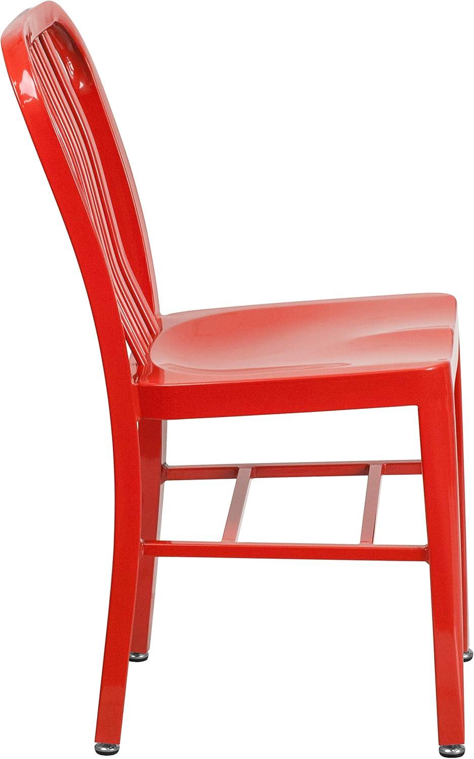 Flash Furniture Gael Commercial Grade 2 Pack Red Metal Indoor-Outdoor Chair