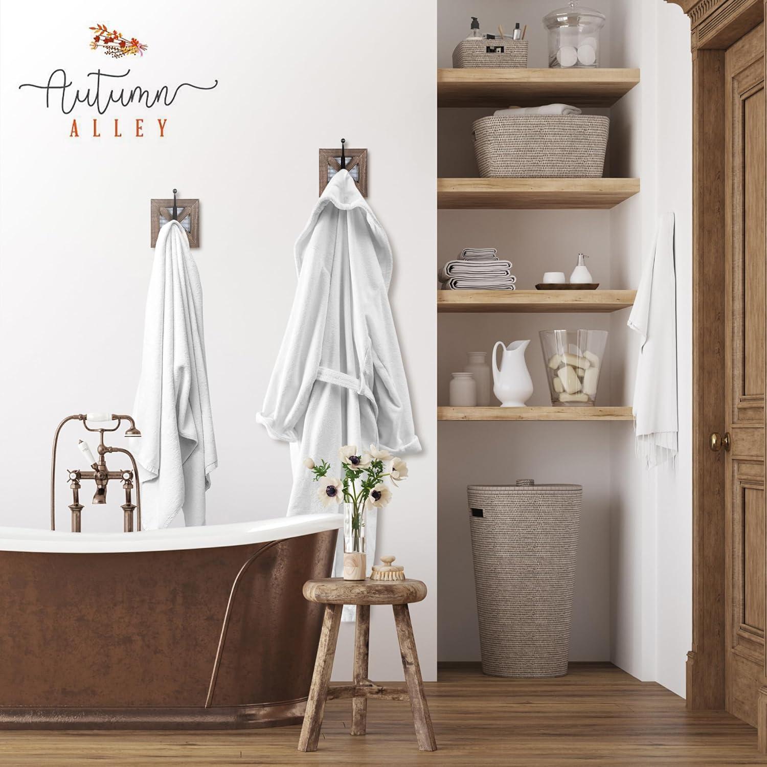 Autumn Alley RHK001 Rustic Farmhouse Wall Mounted Towel Hook Set - 2 Robe Hooks