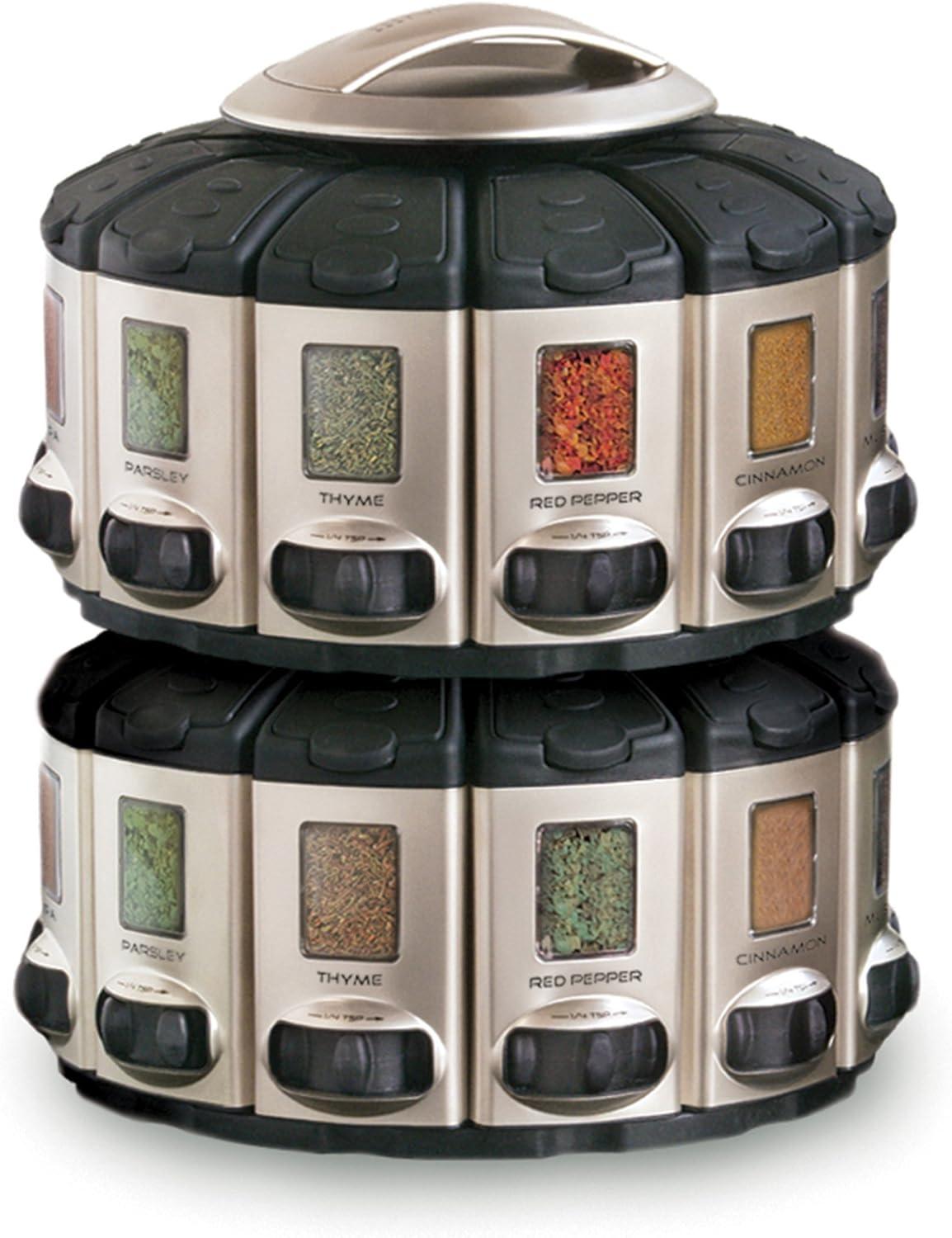 Satin Auto-Measure Revolving Spice Carousel with 12 Canisters