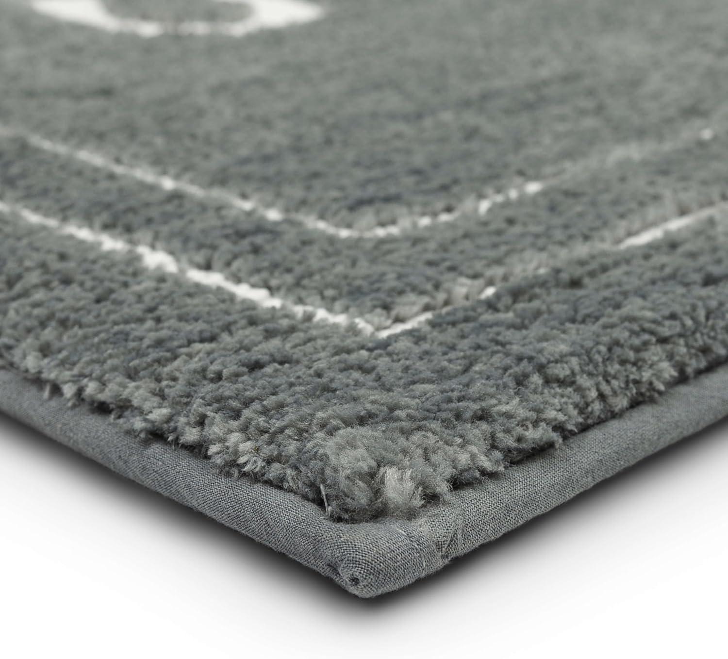 Mohawk Home His Knited Washable Polyester Non-Slip Bath Mat, Pewter, 1'5" x 2'